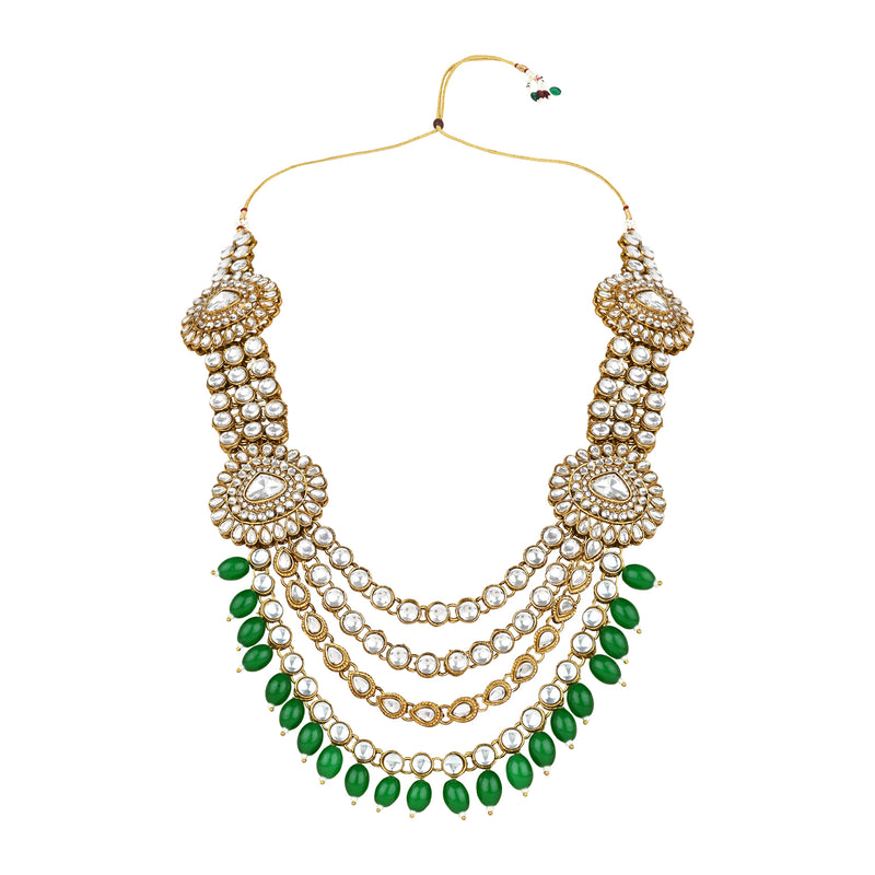 Mounika Green Necklace Set