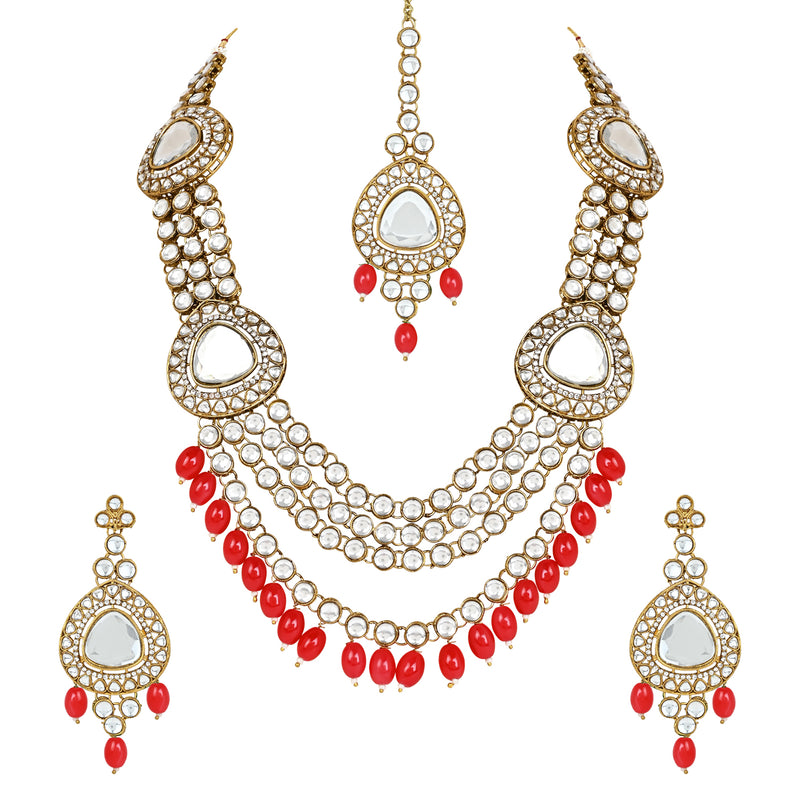 Archie Red Necklace Set