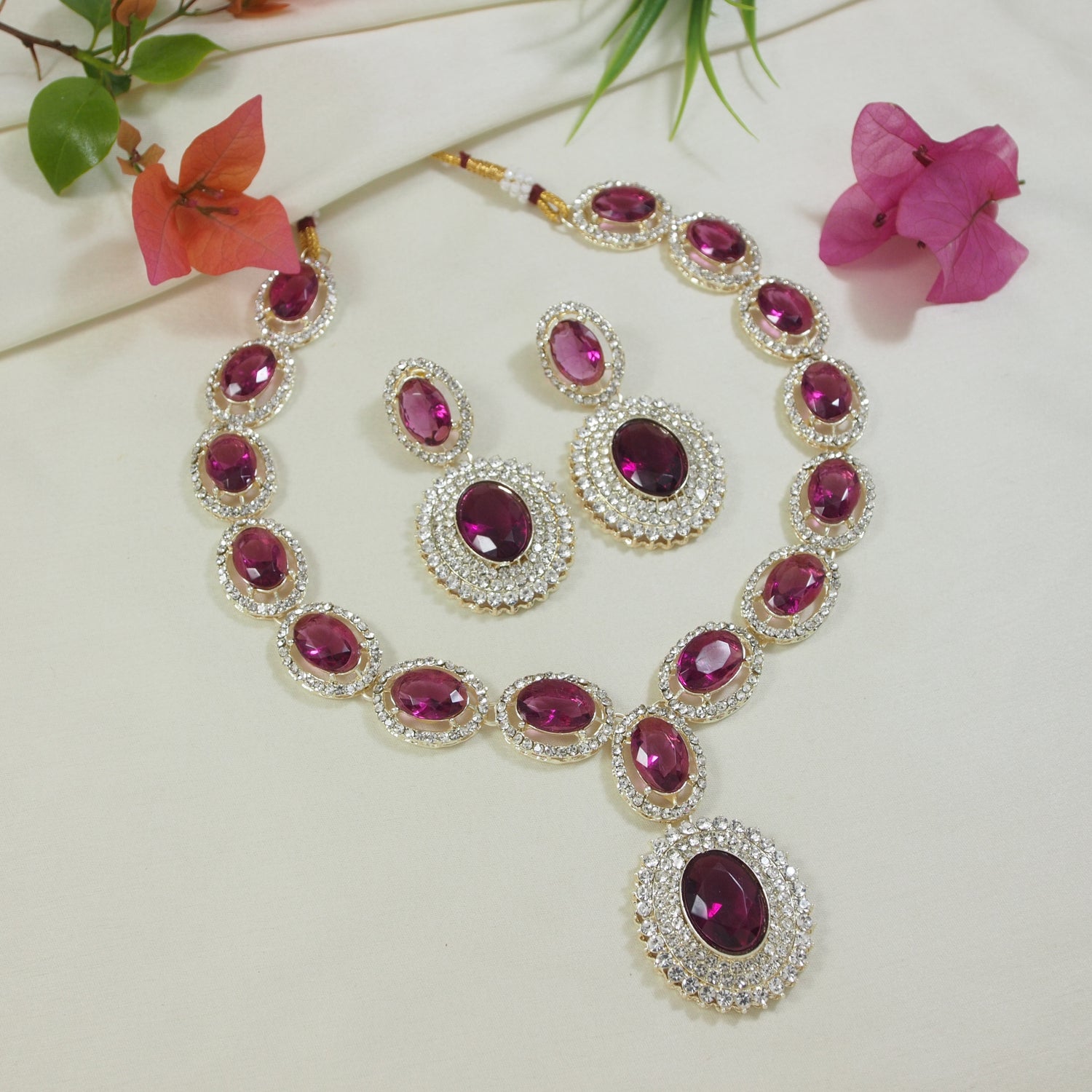 Oshina Wine Necklace Set