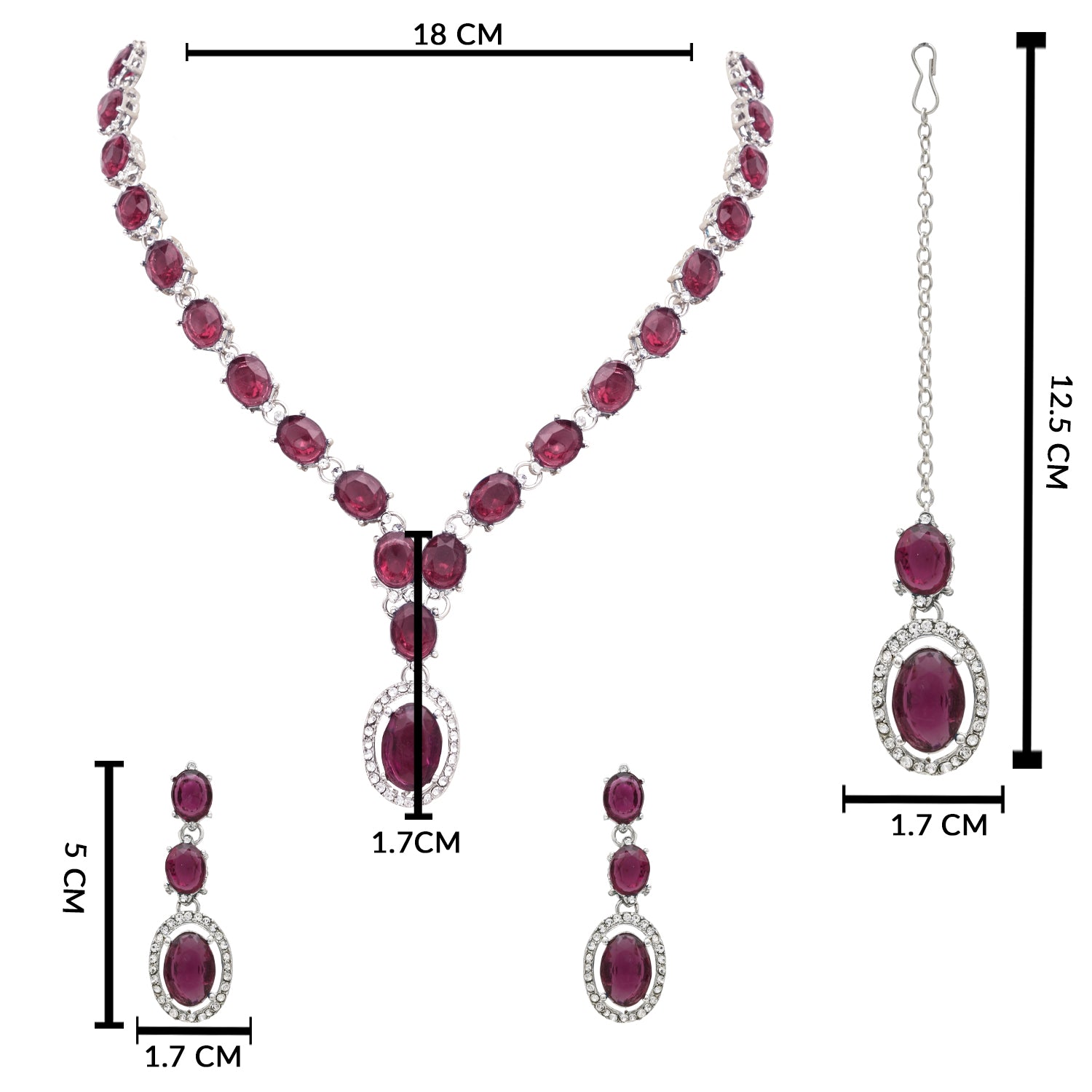 Neyara Silver Wine Necklace Set