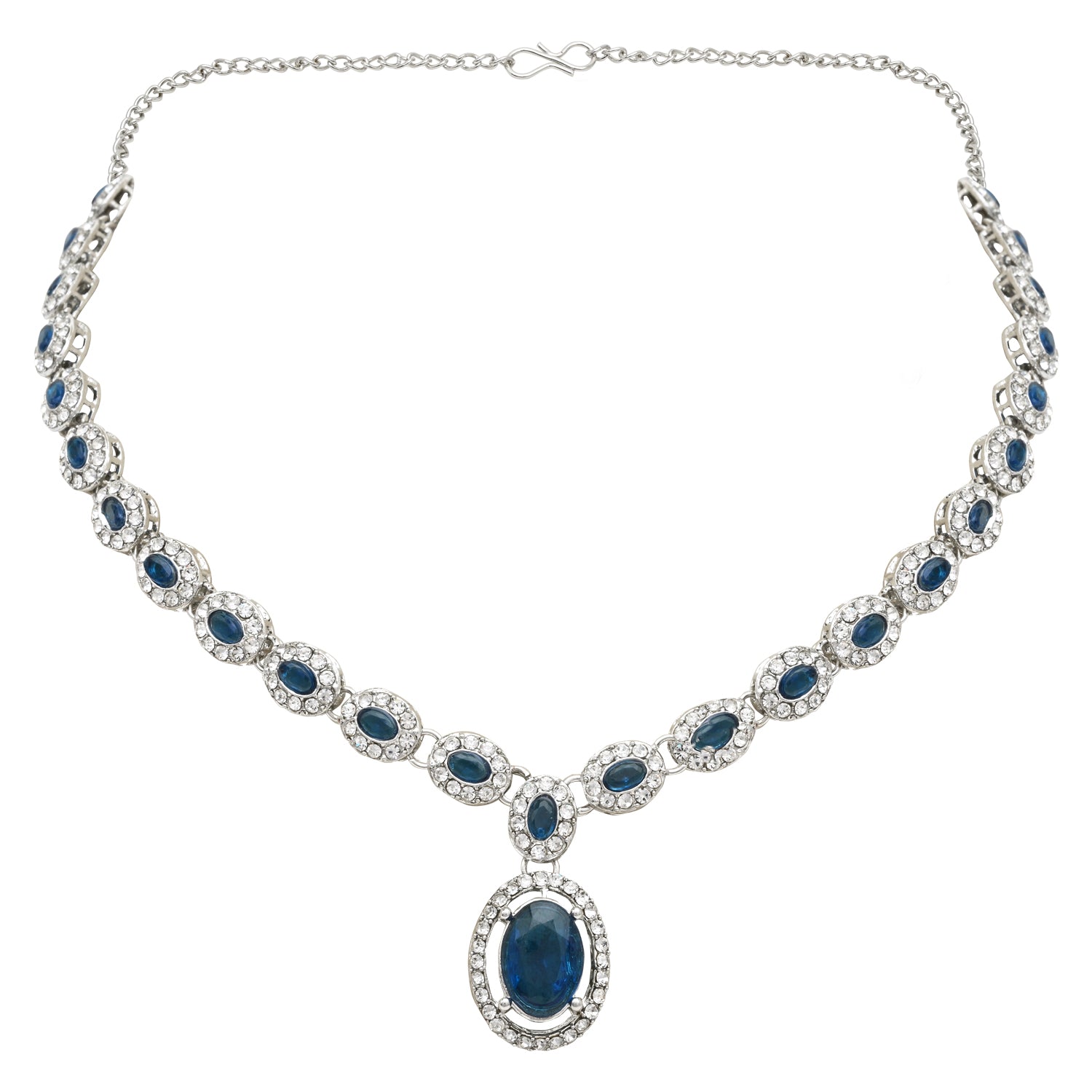 Zeyana Silver Montana Necklace Set