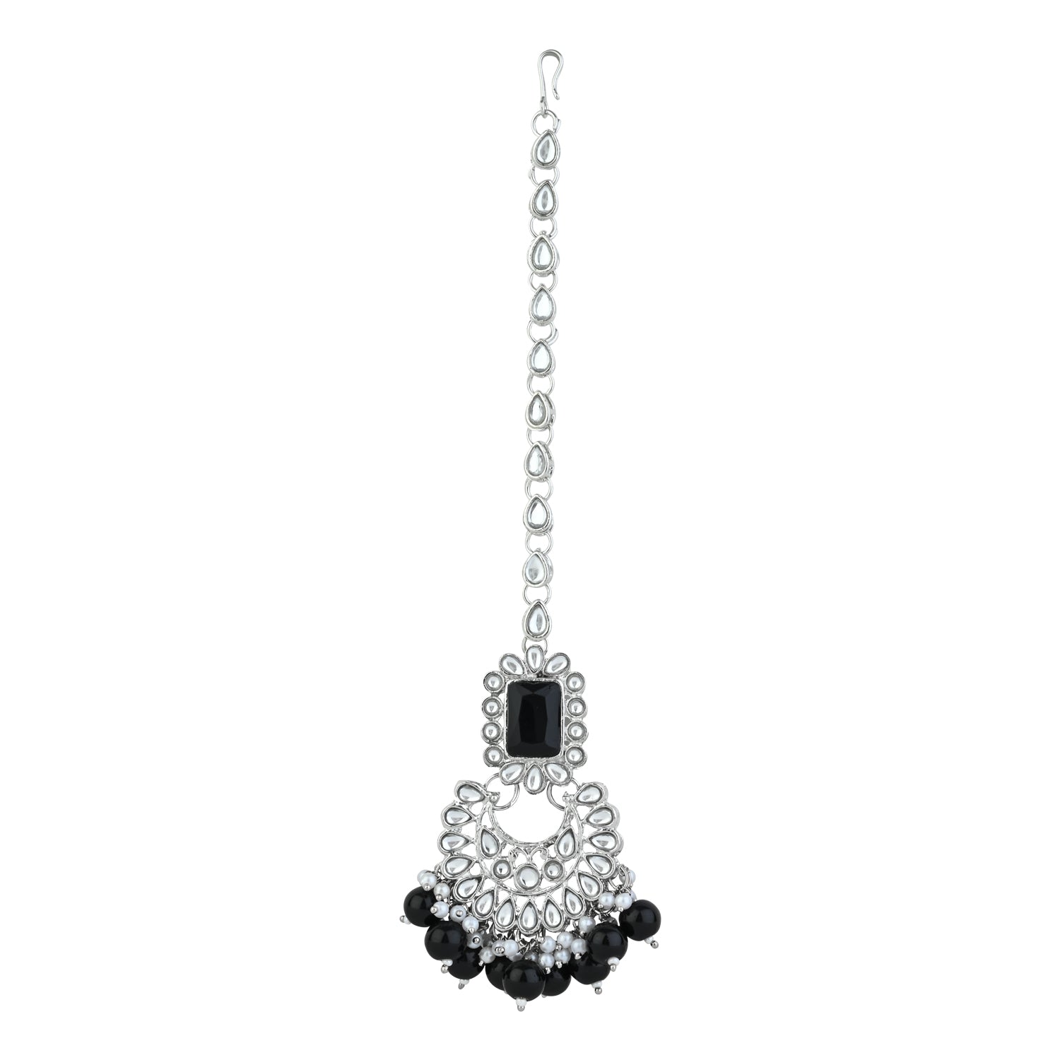 Anshika Silver Black Choker Set