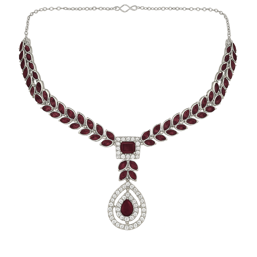 Kivisha Silver Wine Necklace Set
