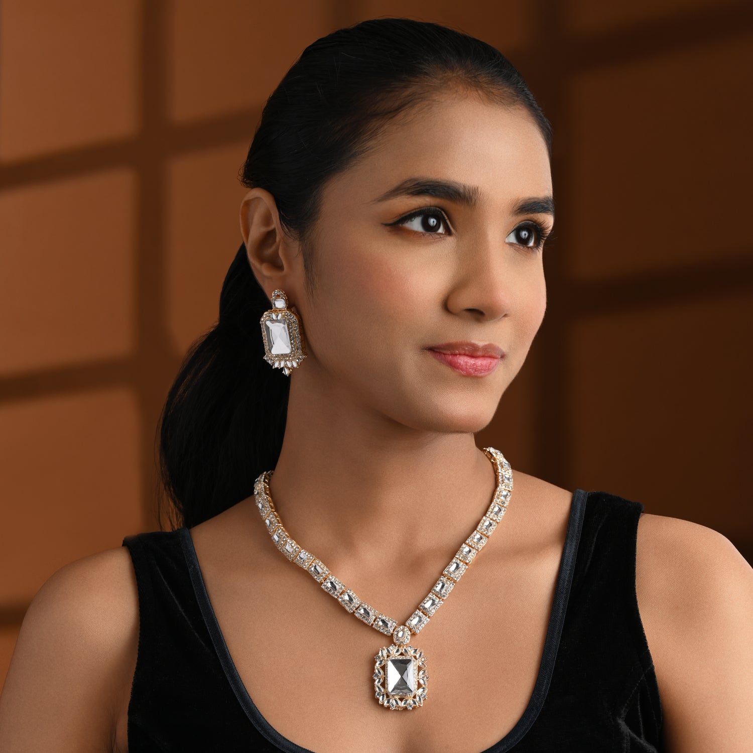 Vrinaya White Necklace Set