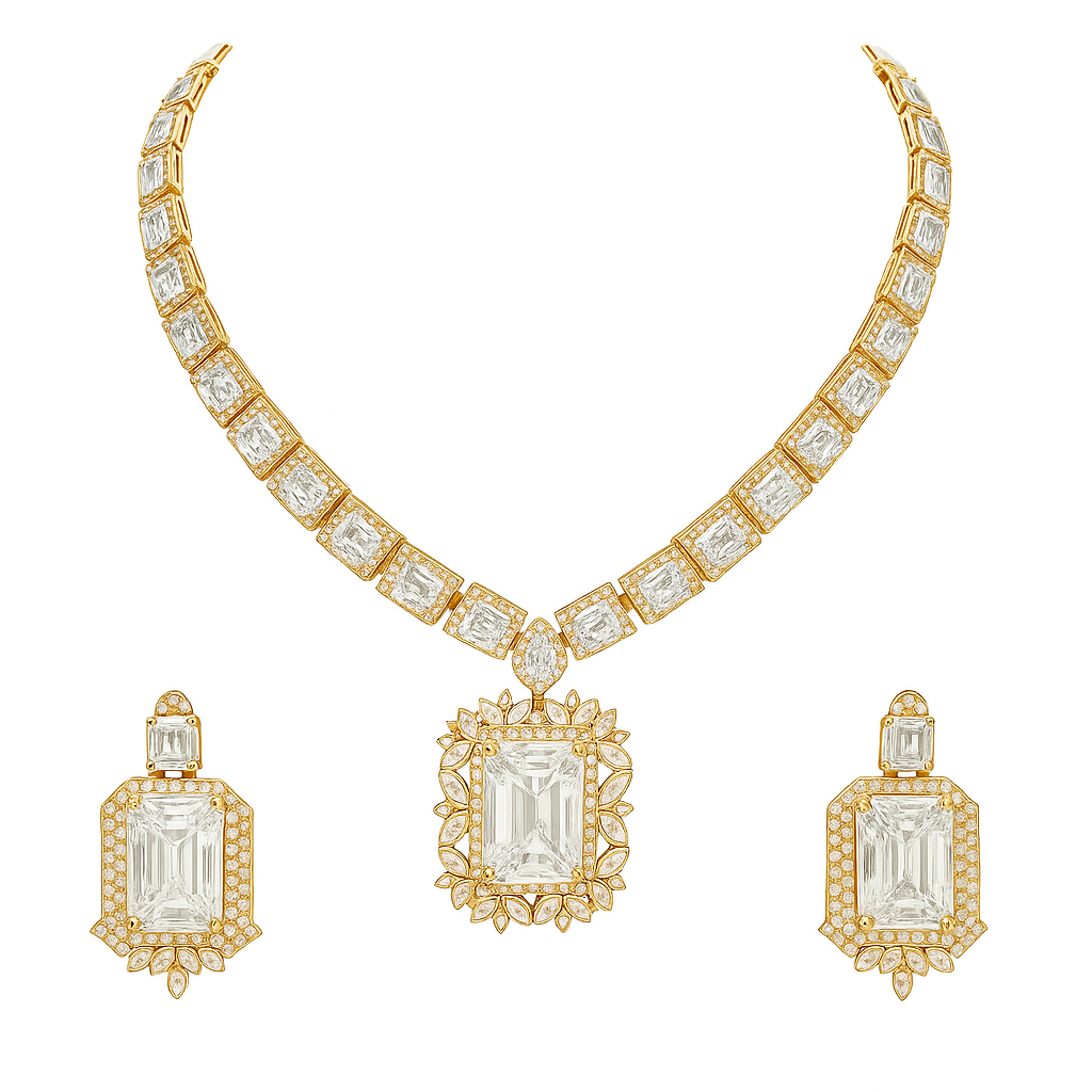 Vrinaya White Necklace Set