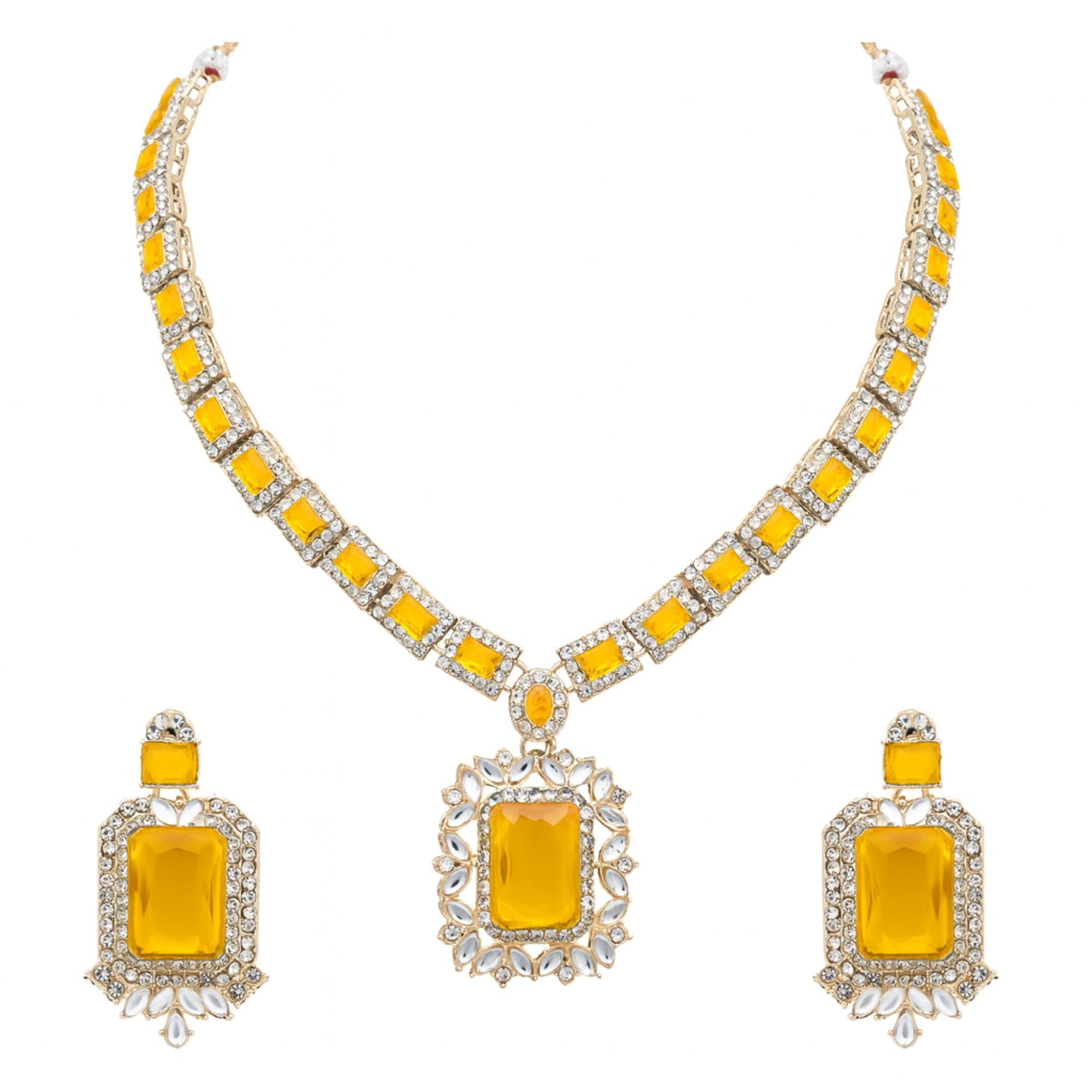 Vrinaya Yellow Necklace Set