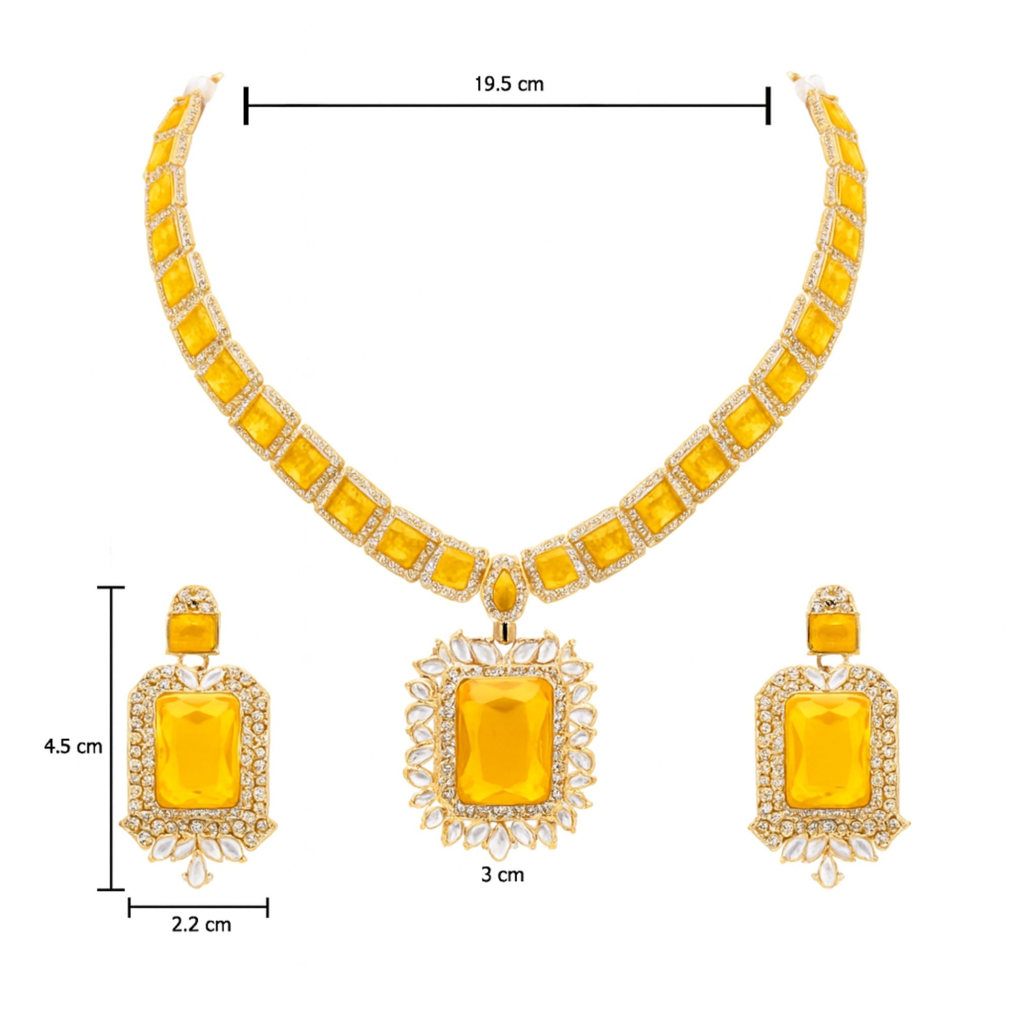 Vrinaya Yellow Necklace Set