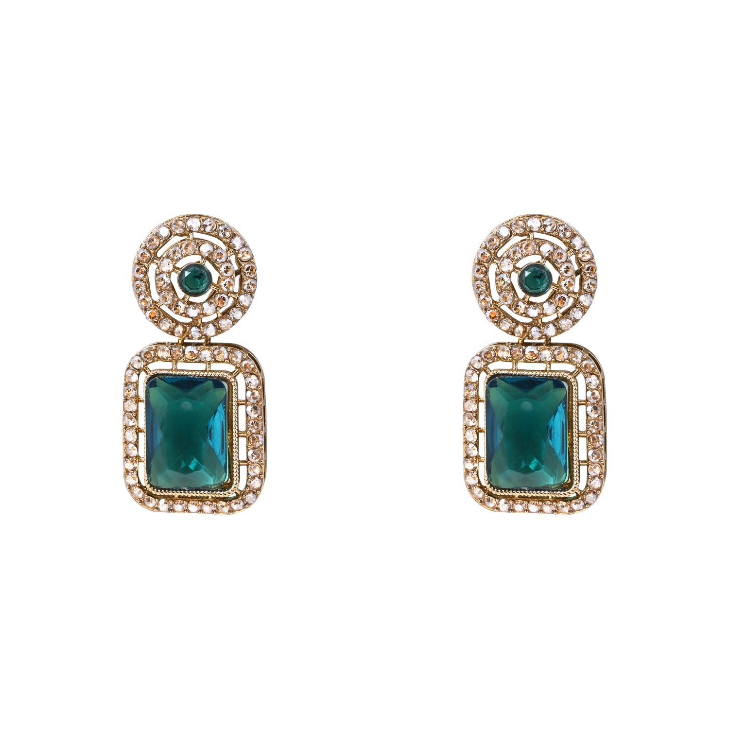 Divyani - Green Kundan Statement Necklace Set