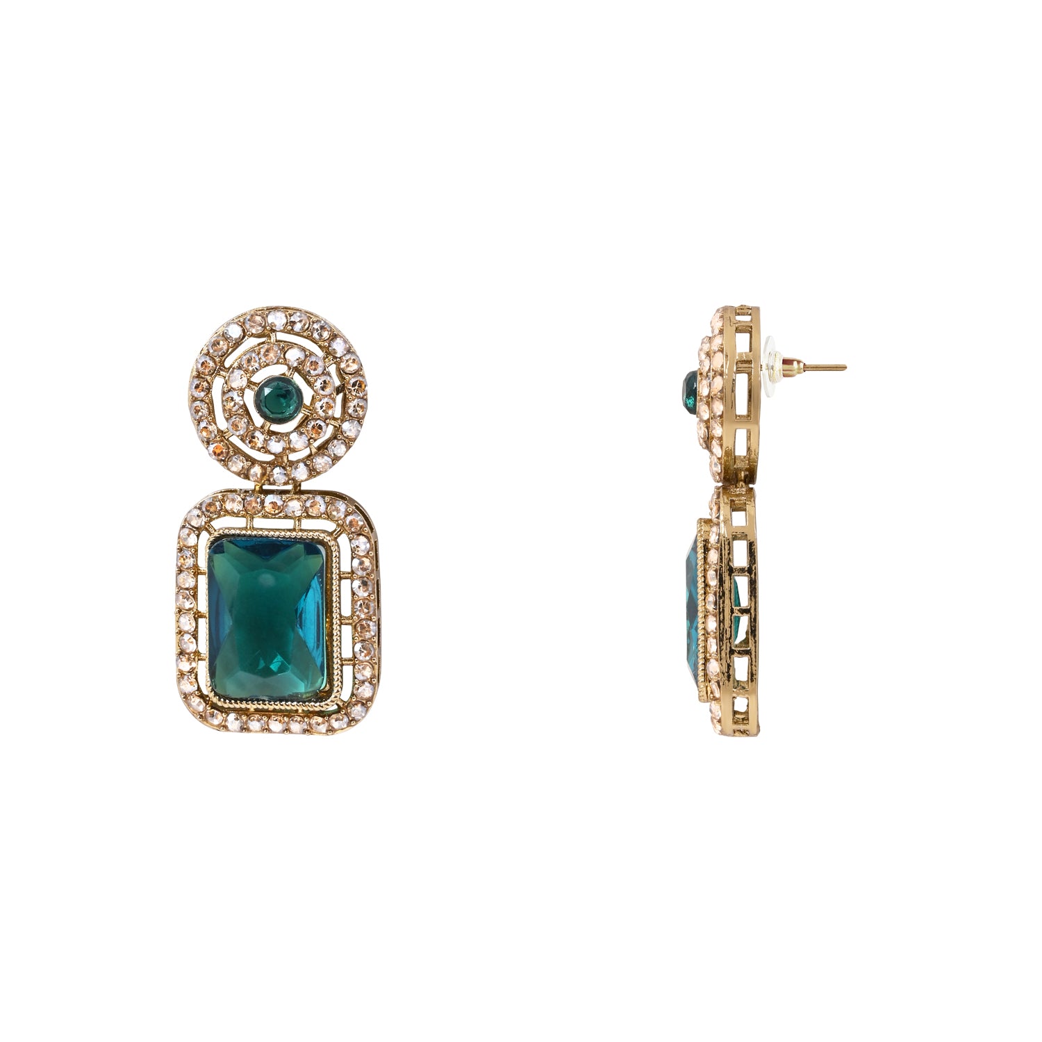 Divyani - Green Kundan Statement Necklace Set