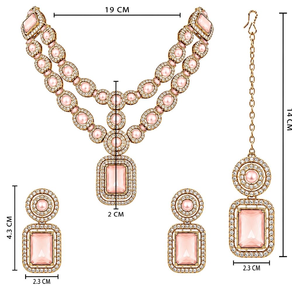 Divyani - Pink Kundan Statement Necklace Set