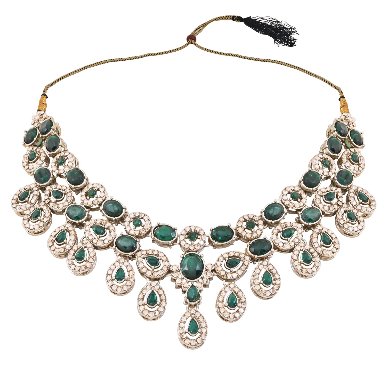 Nayesha - Vintage Green Kundan Bridal Necklace Set