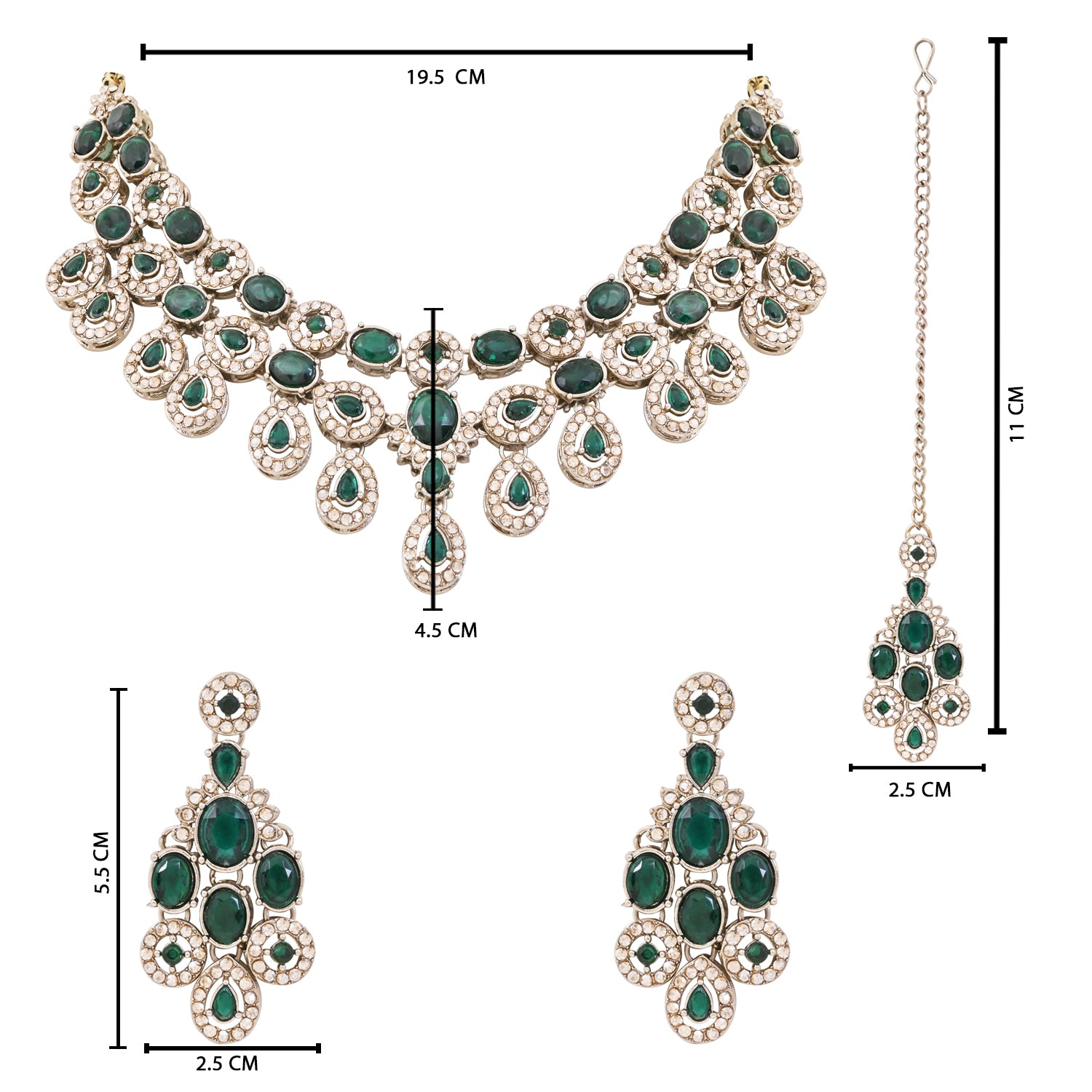 Nayesha - Vintage Green Kundan Bridal Necklace Set