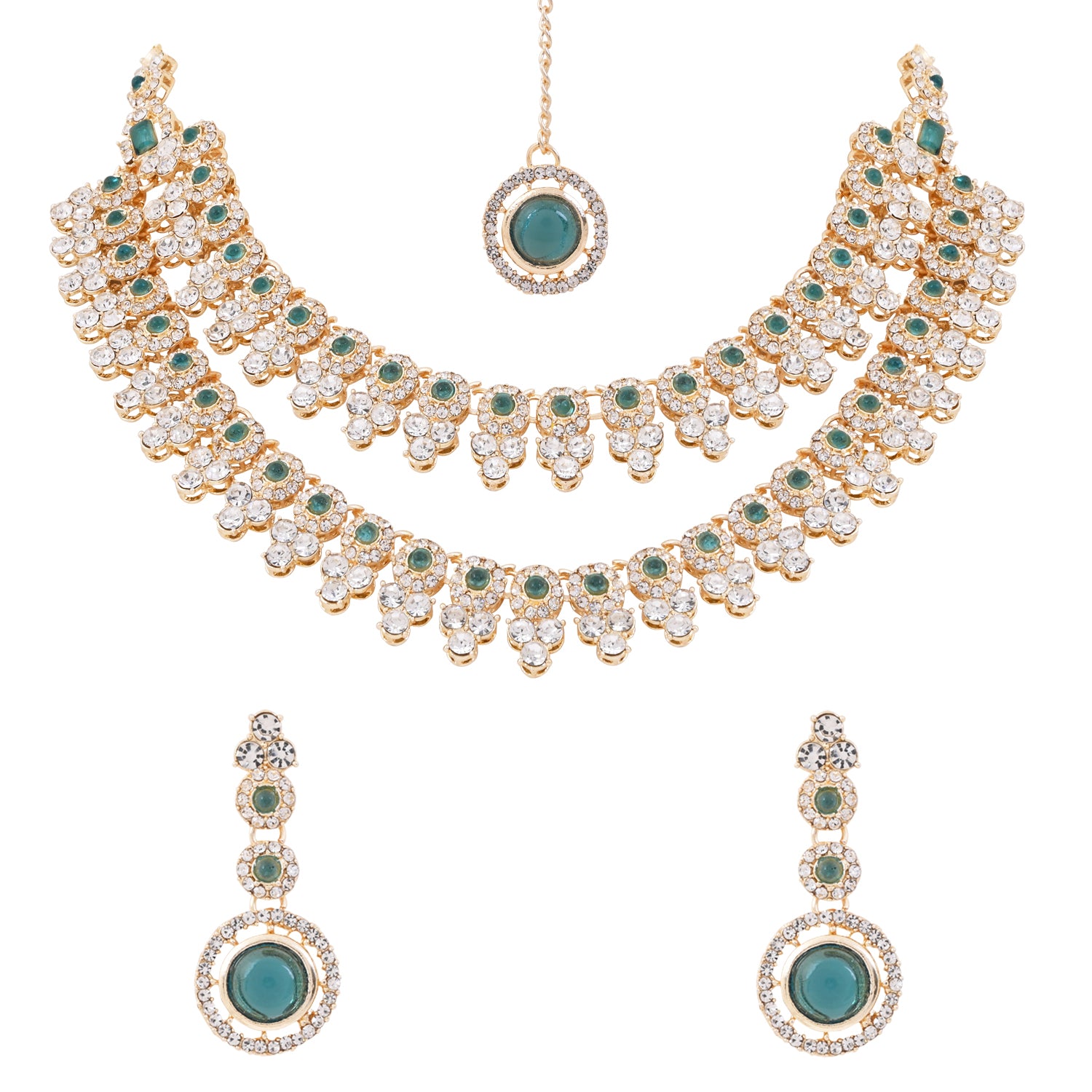 Shravi - Green Kundan Necklace Set