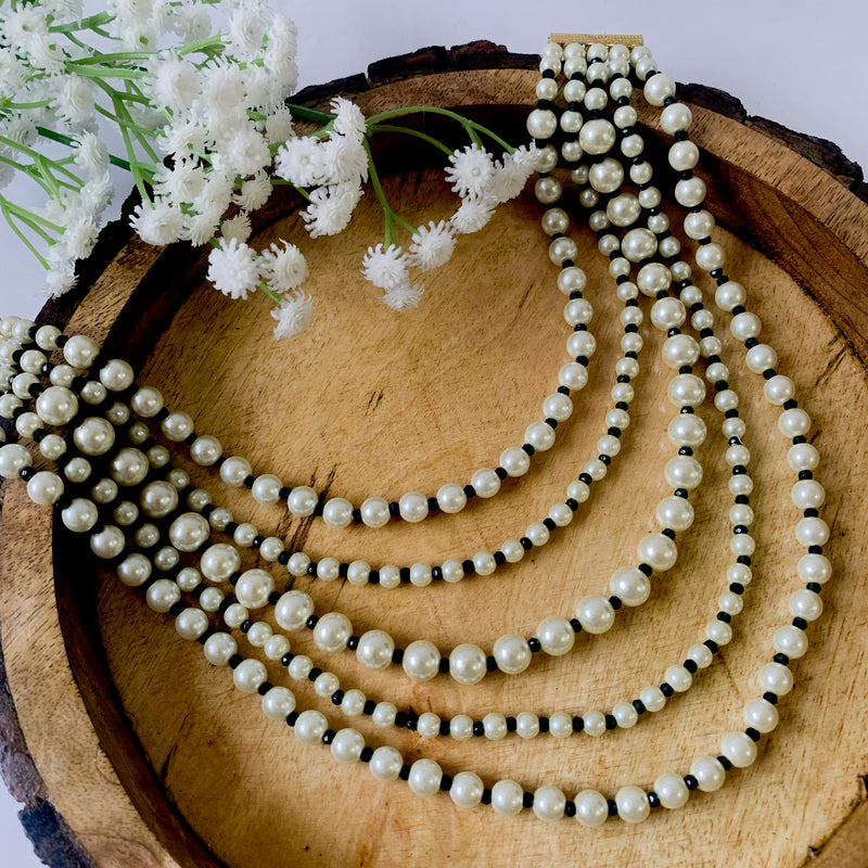 ISHA Green Pearl Necklace Set
