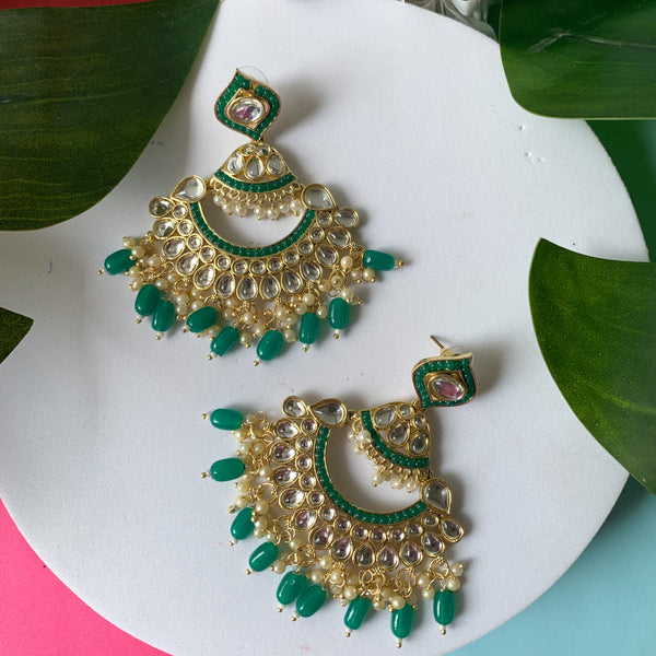 'Nausheen' Green Earrings