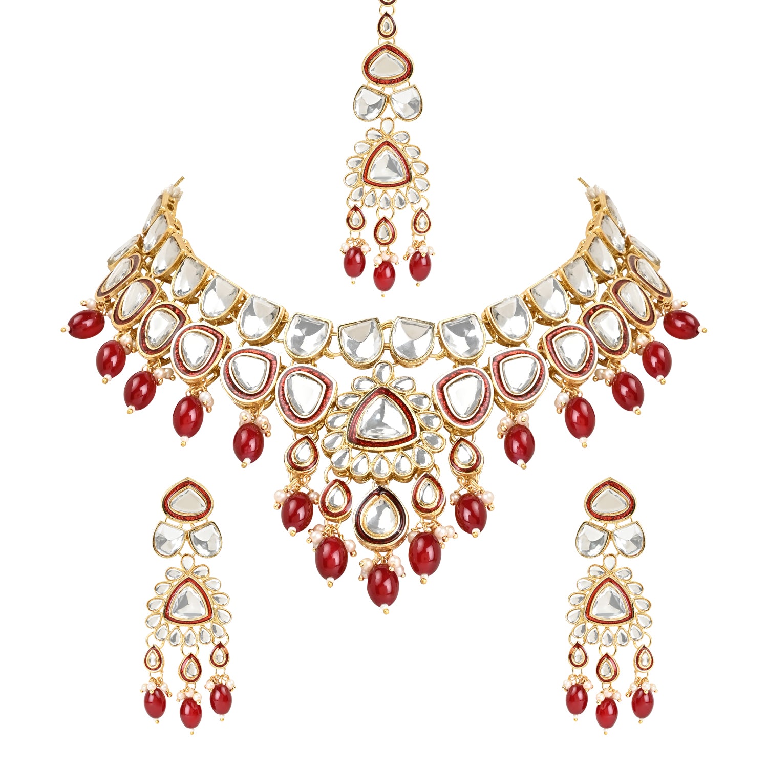 Jineshvi Maroon Choker Set