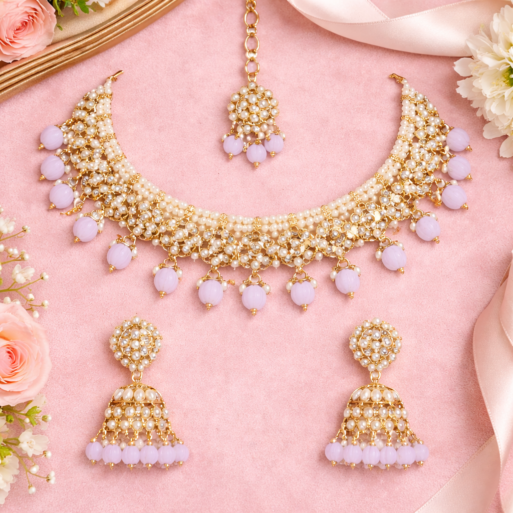 Vyoma Purple Choker Set