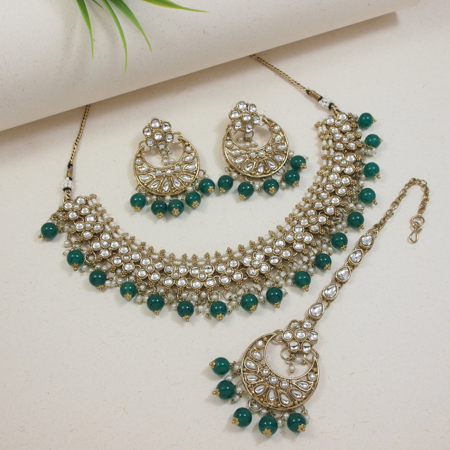 Aanchal Green Necklace Set