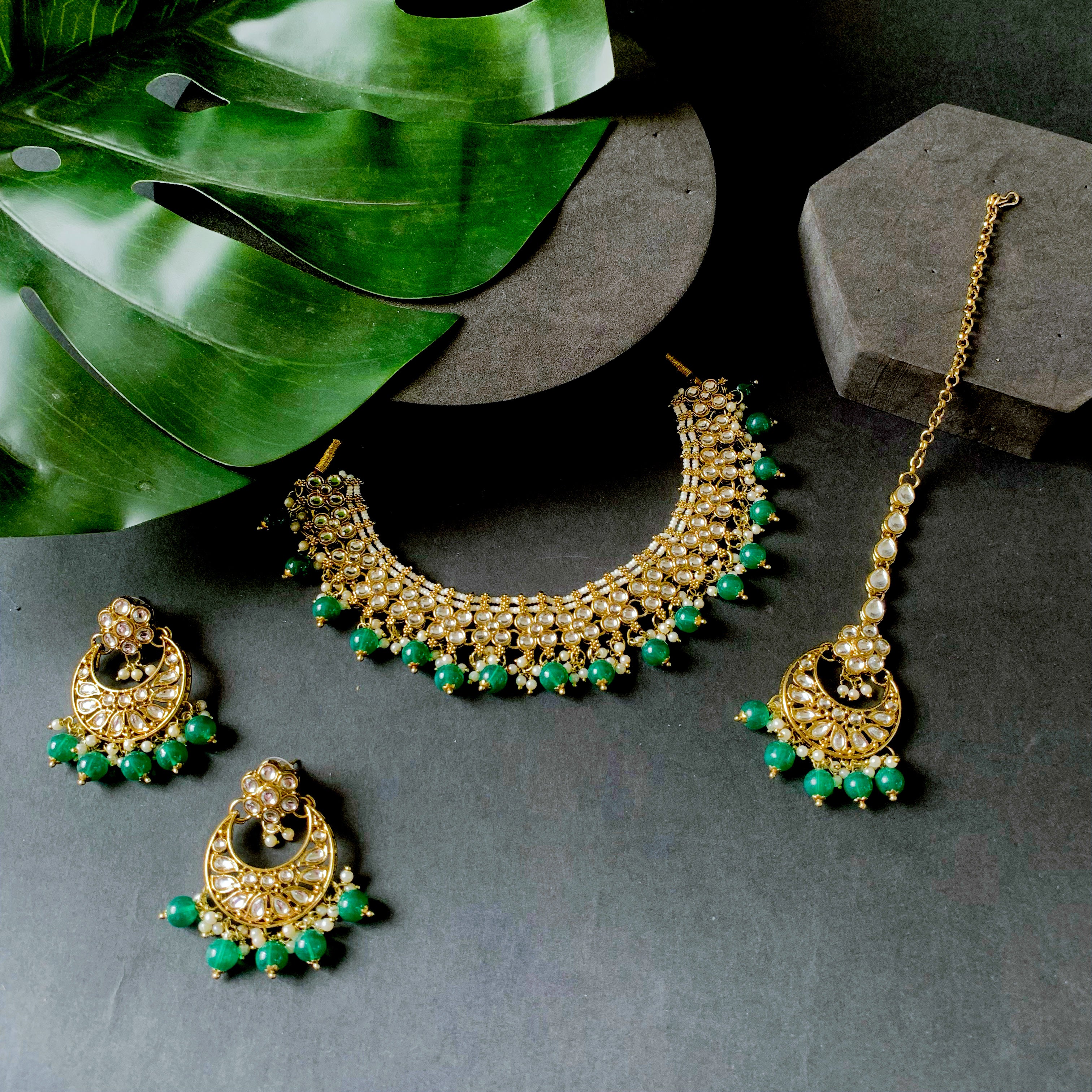 Aanchal Green Necklace Set
