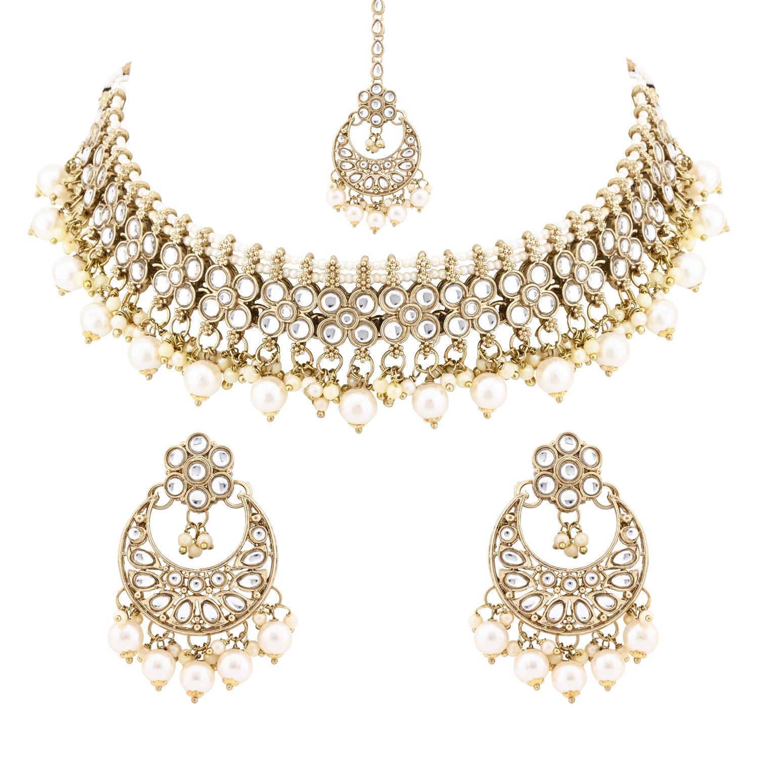 Aanchal White Necklace Set