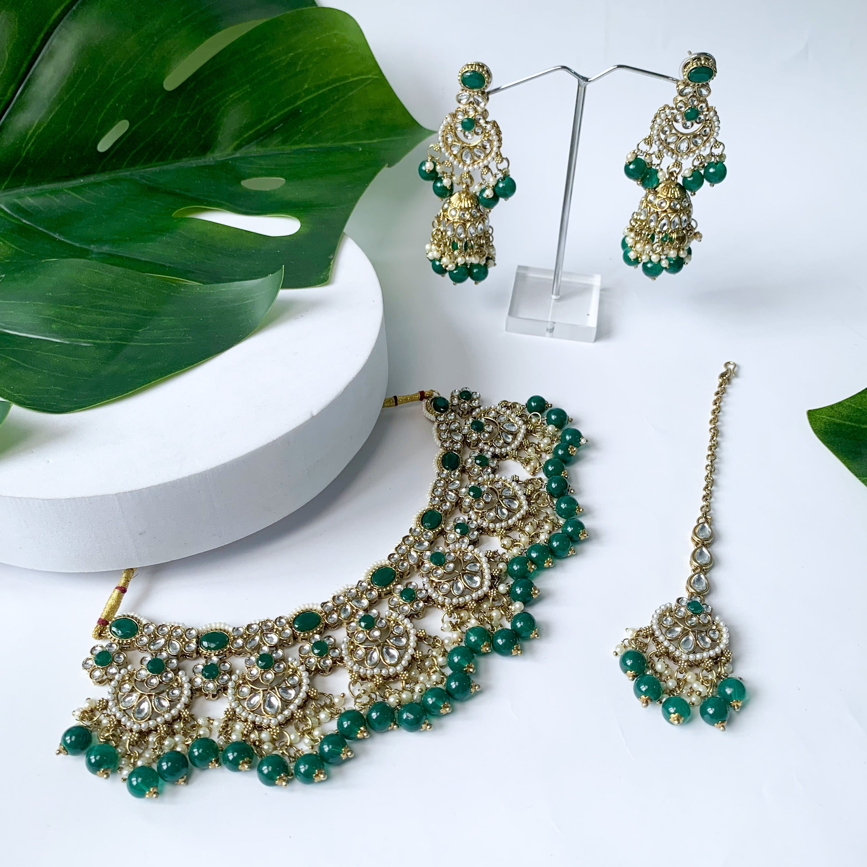 Nalini Green Choker Set