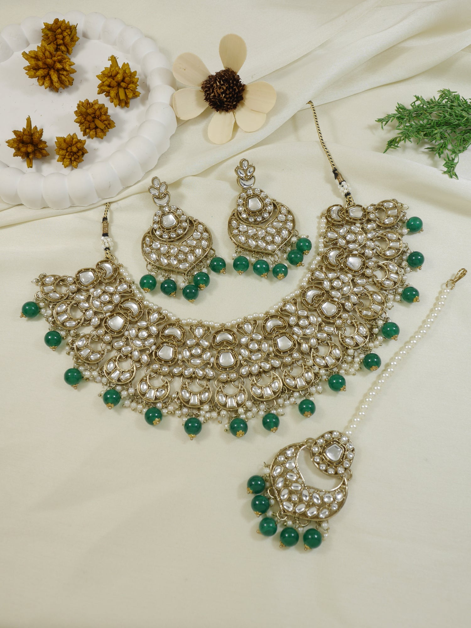 Rasika Green Choker Set