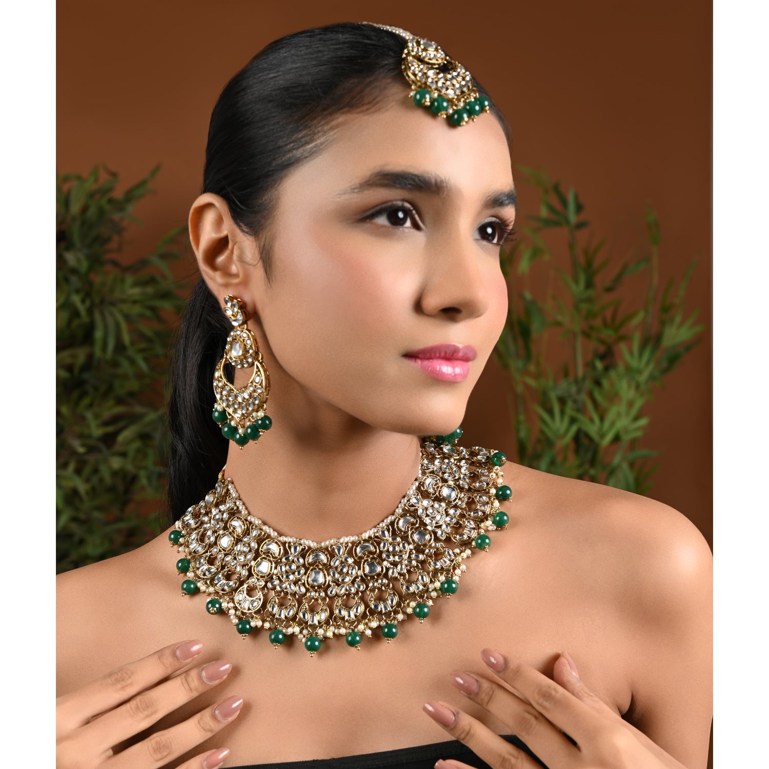 Rasika Green Choker Set