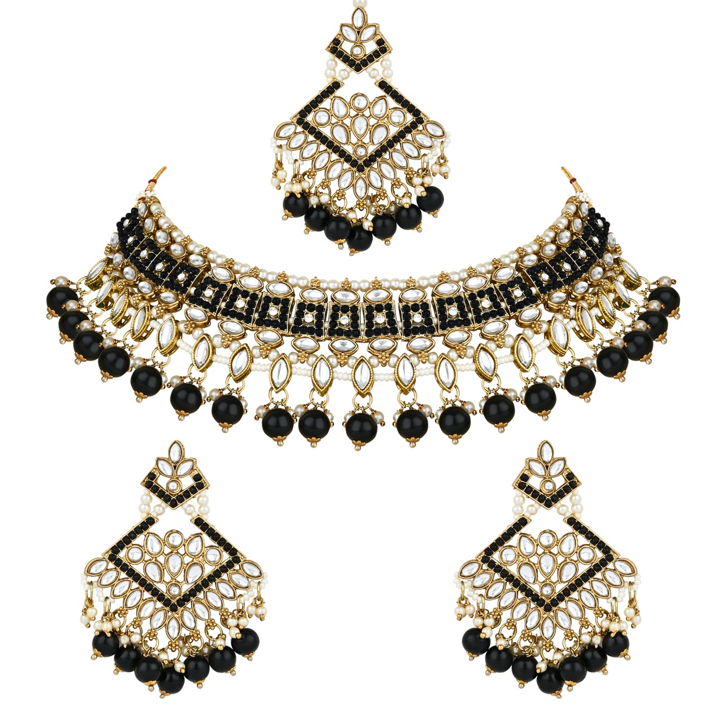Reesha Black Choker Set