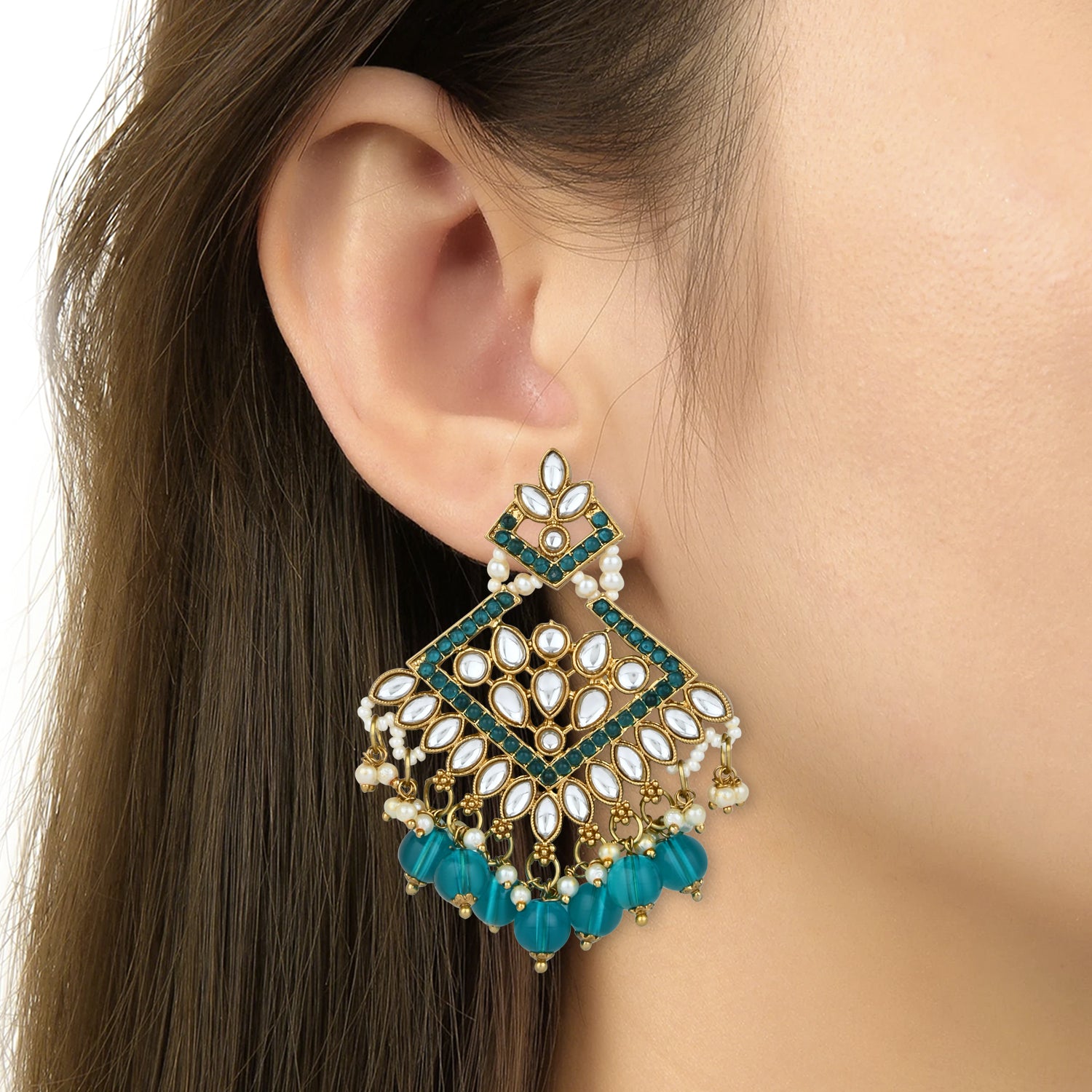Reesha Peacock Green Choker Set