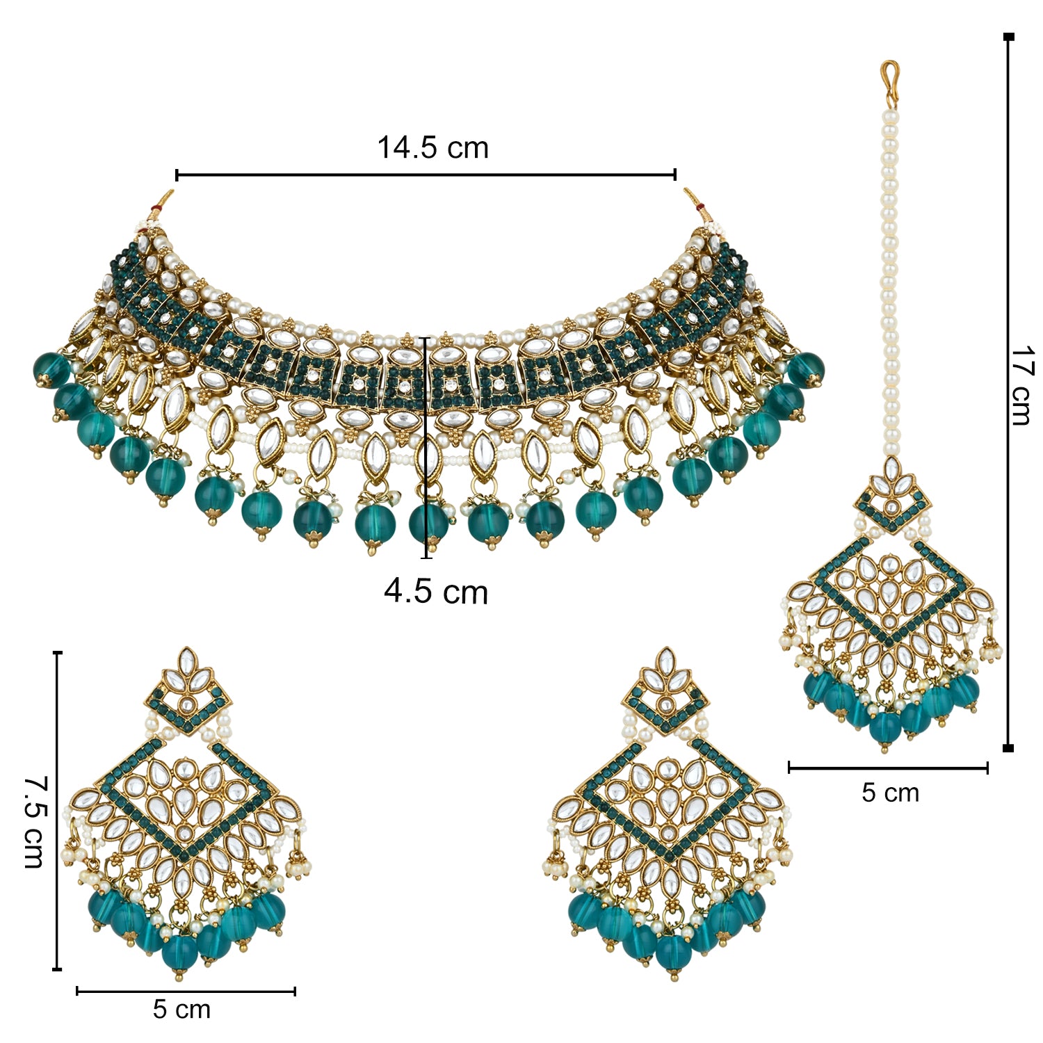 Reesha Peacock Green Choker Set