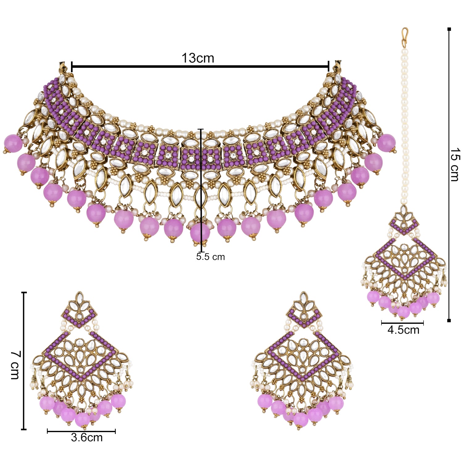 Reesha Purple Choker Set