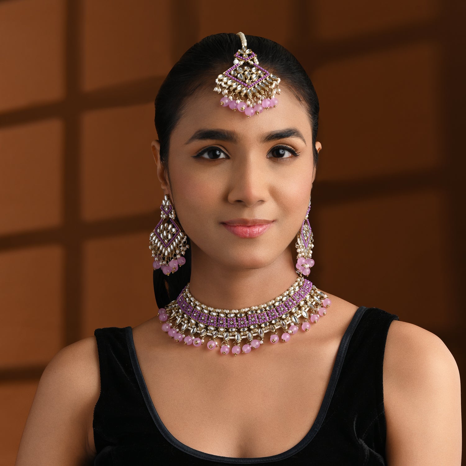 Reesha Purple Choker Set