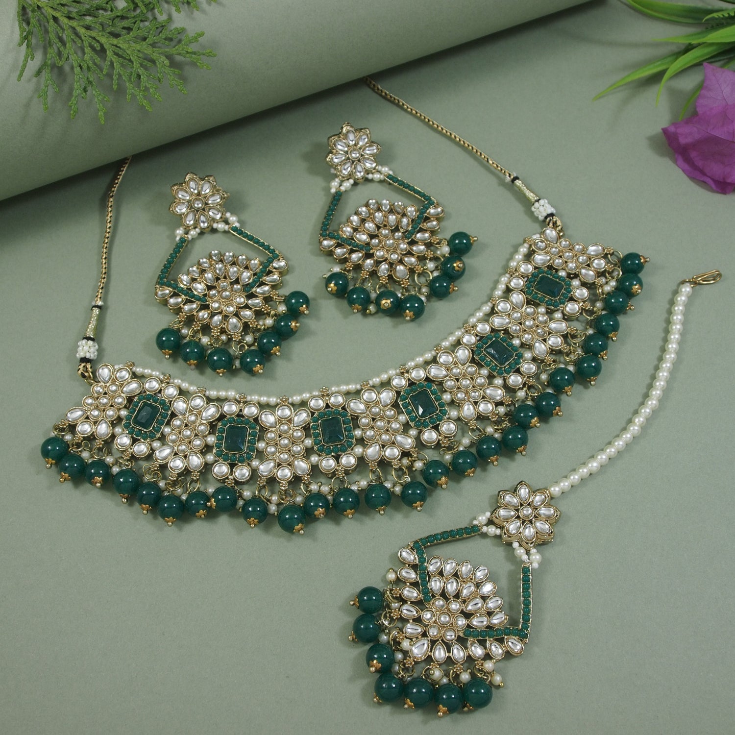 Paridhi Green Choker Set