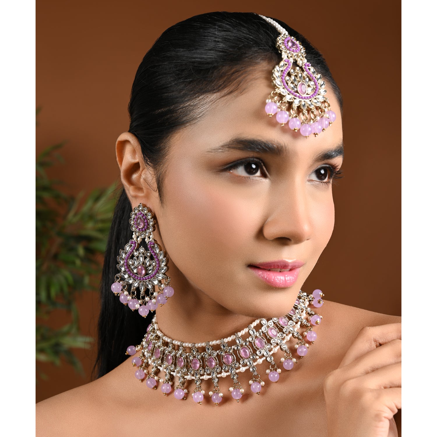 Shalina Purple Choker Set