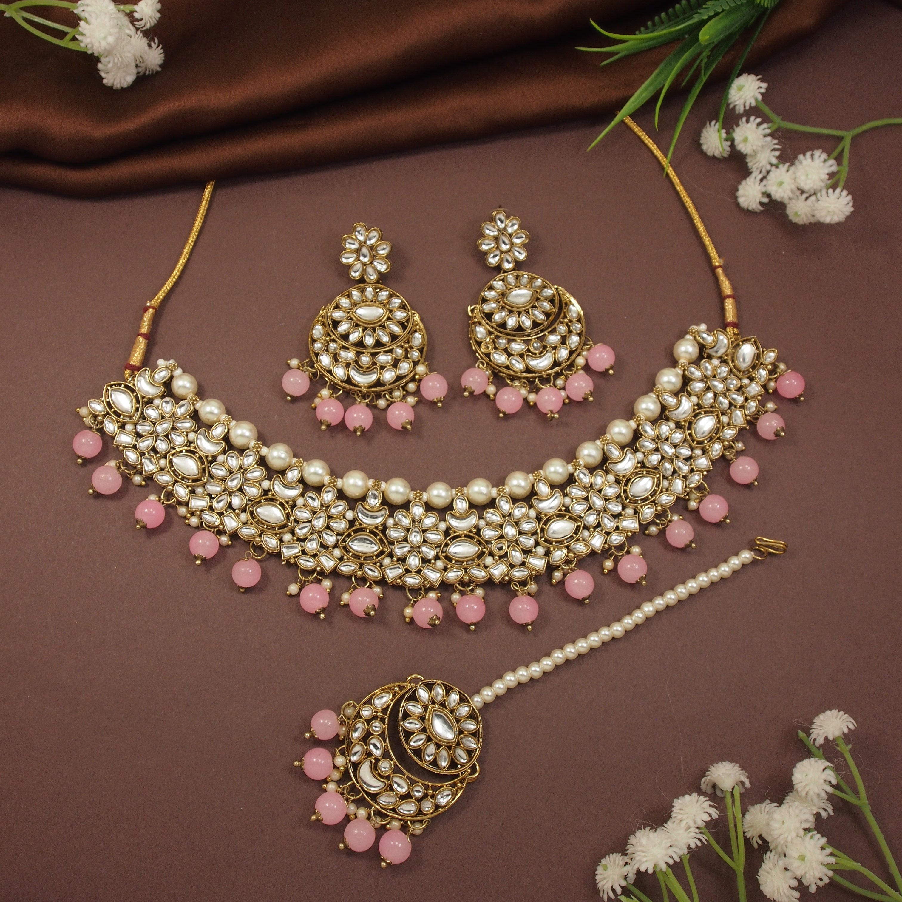 Jenisha Pink Choker Set