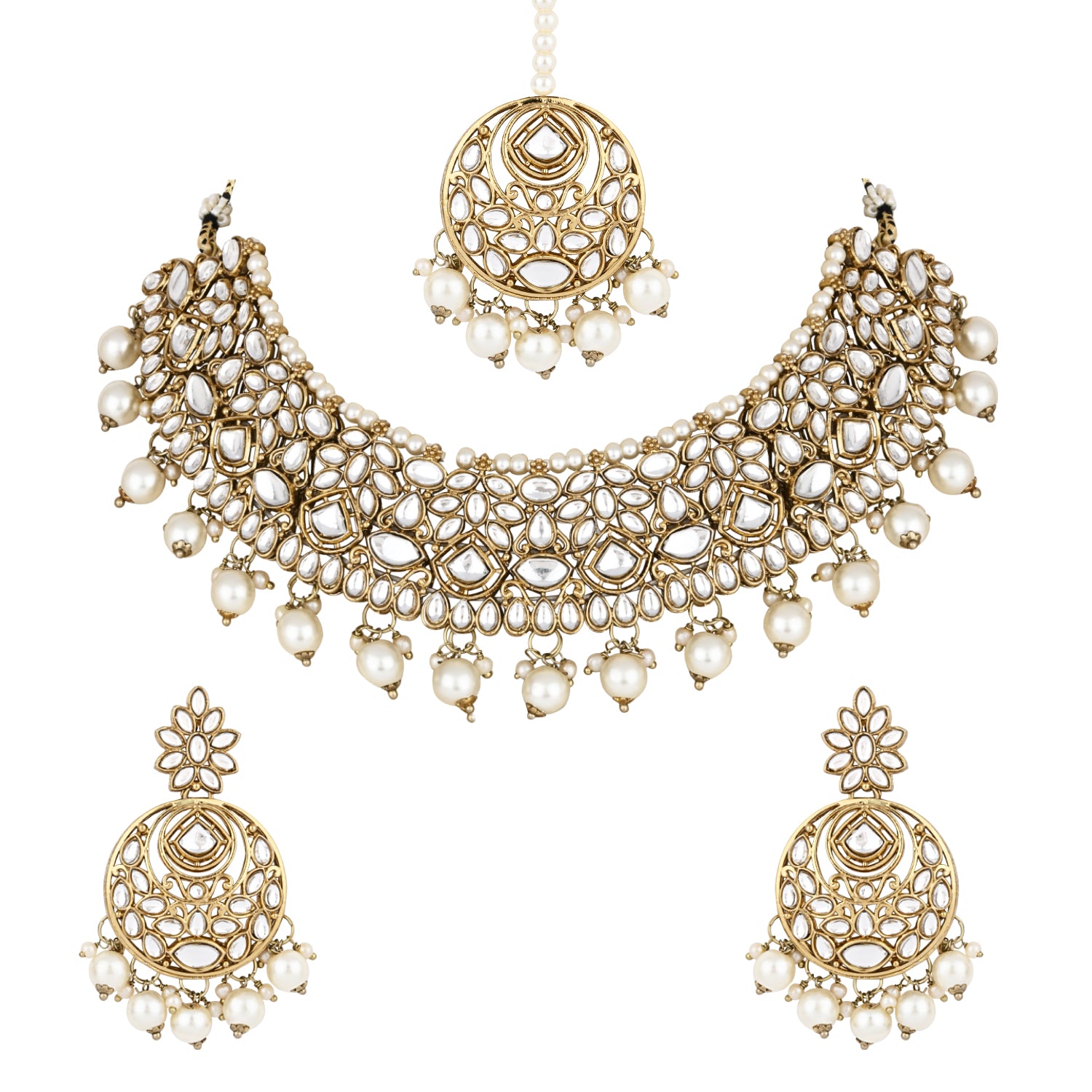 Jenisha White Choker Set