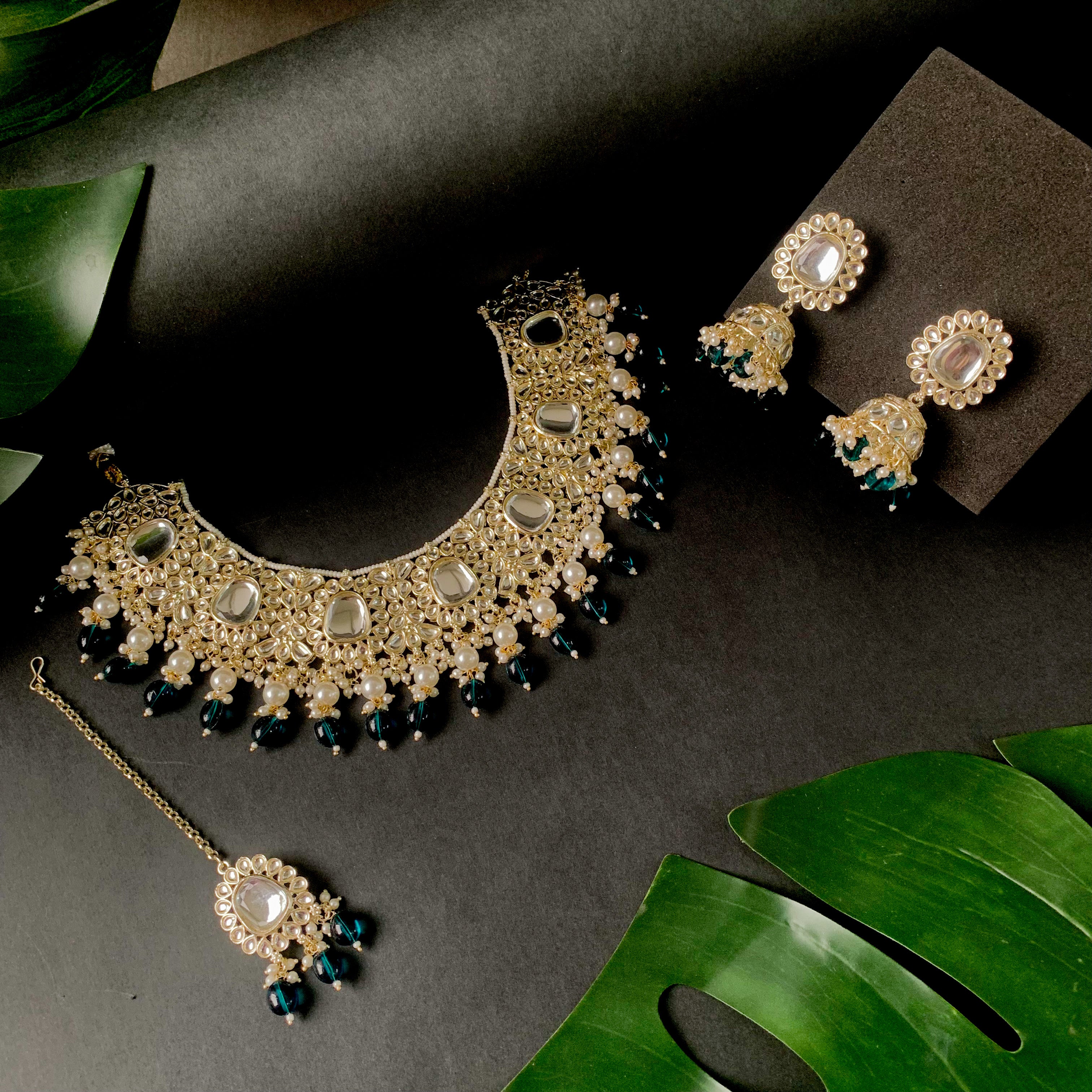 Lavishka Peacock Green Choker Set