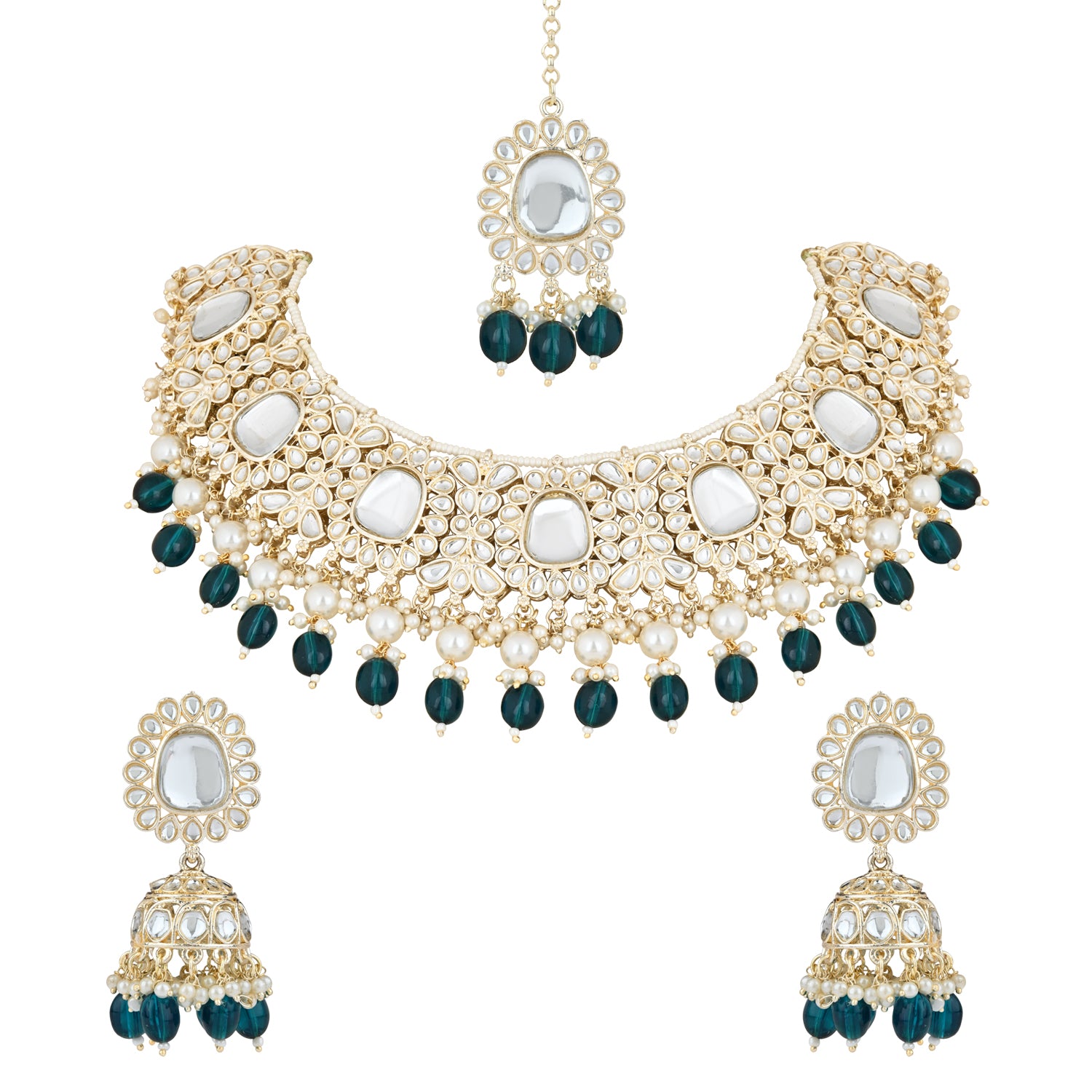 Lavishka Peacock Green Choker Set