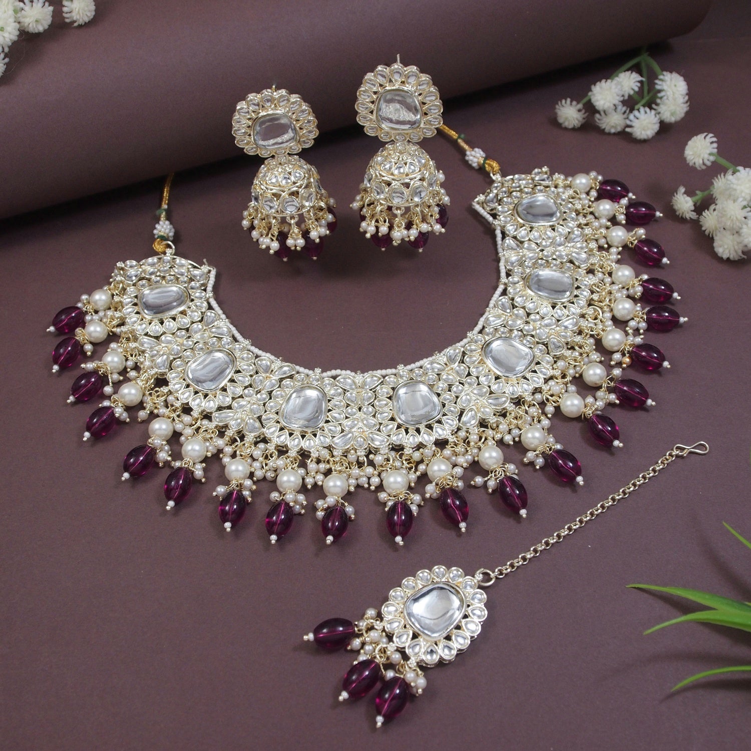Lavishka Wine Choker Set