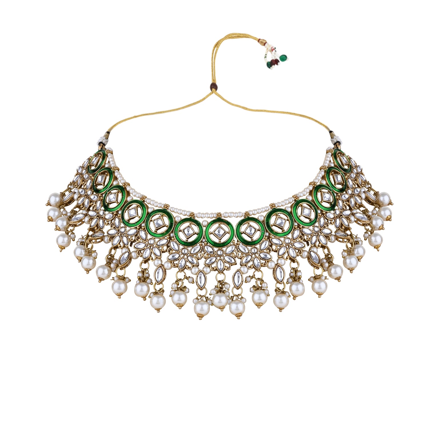 Ashia White Green Necklace Set