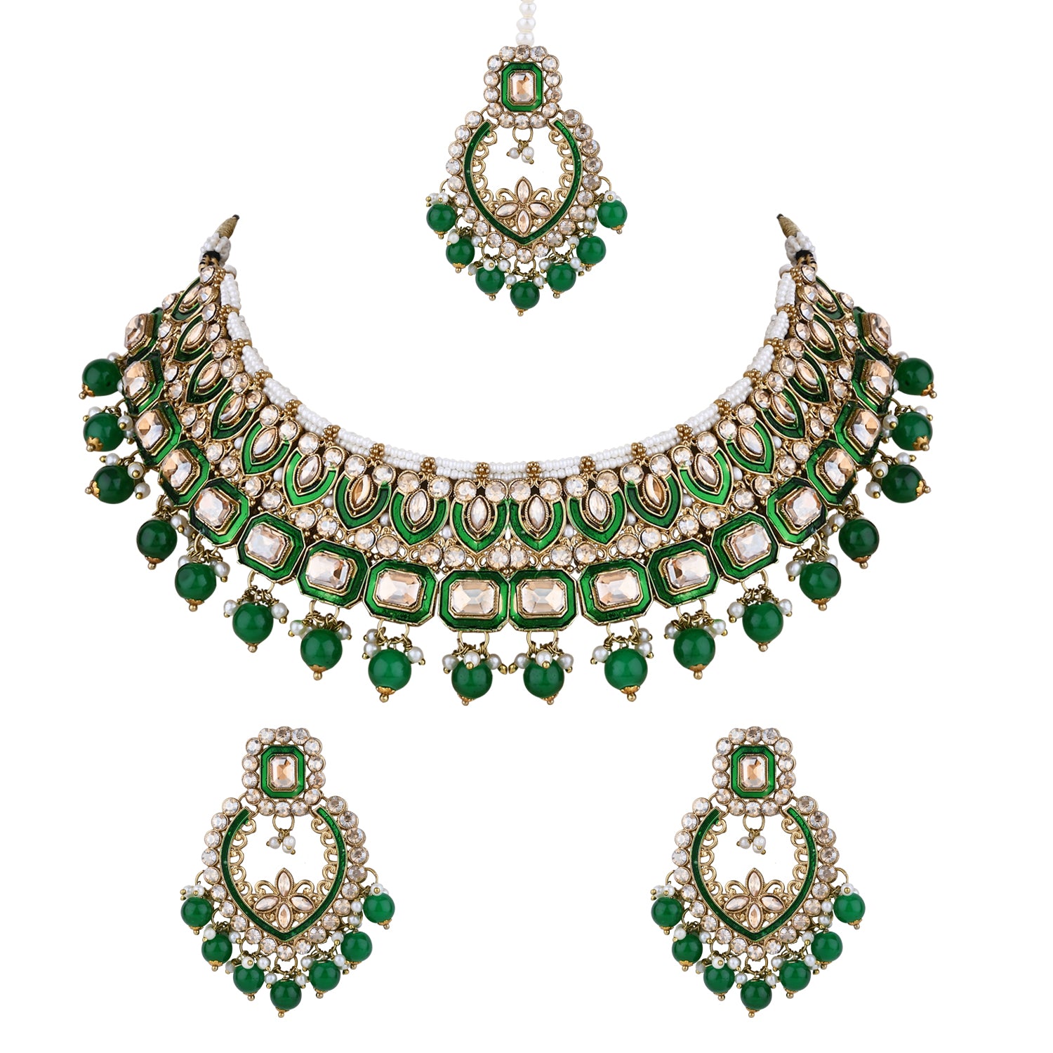 Fareeha Green Necklace Set
