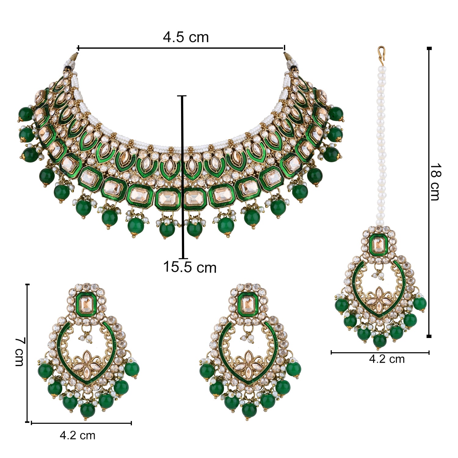 Fareeha Green Necklace Set