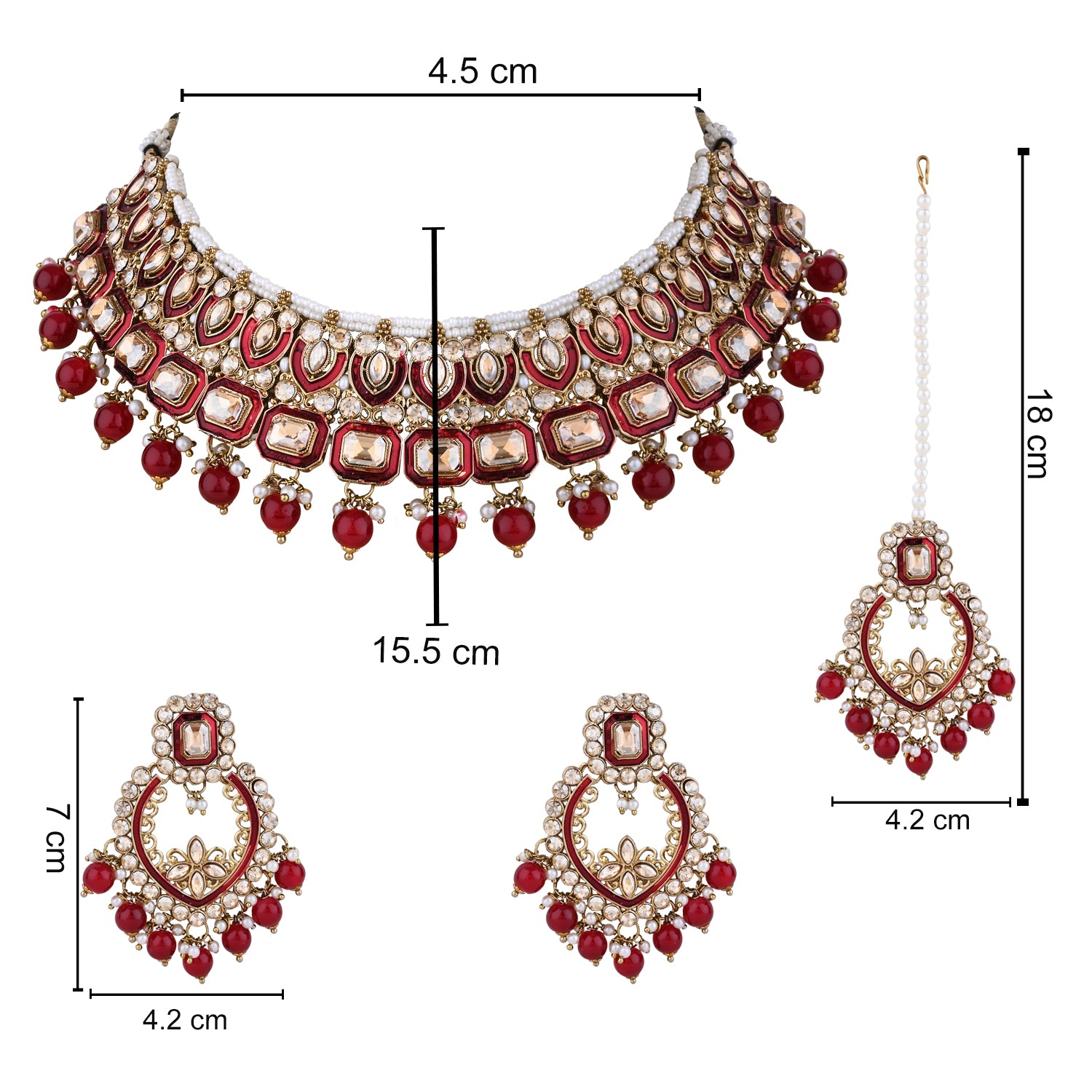 Fareeha Maroon Necklace Set