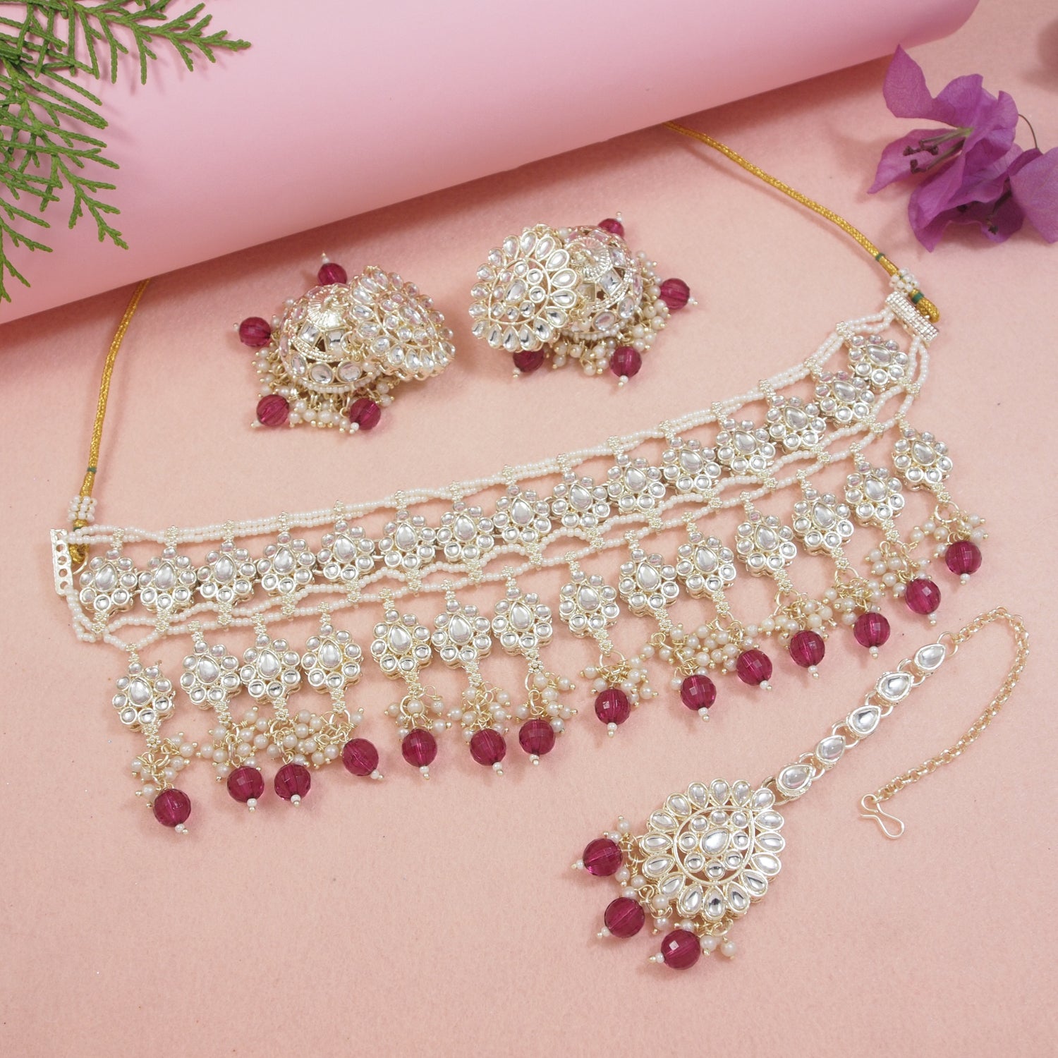 Aadhira Pink Choker Set