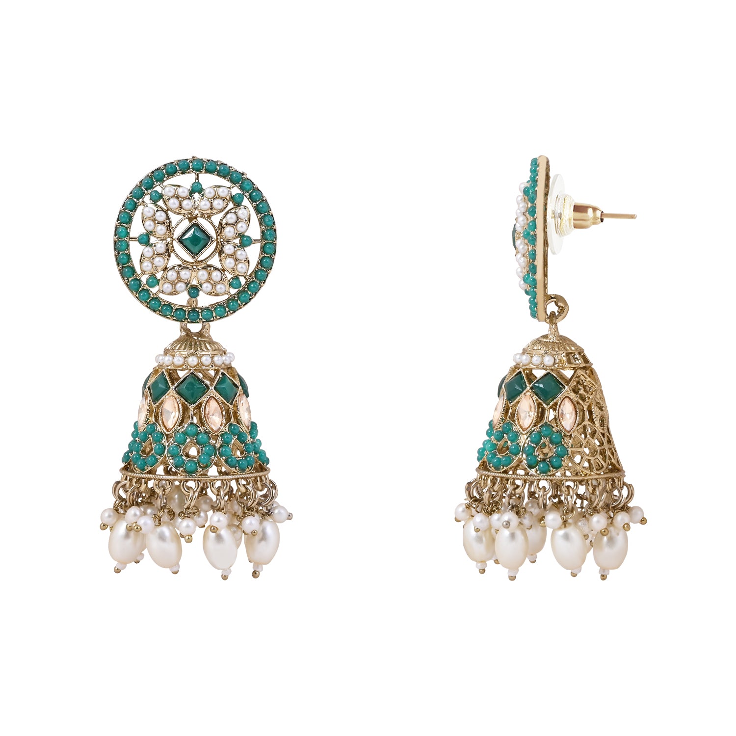 Taanya - Green Kundan Necklace Set