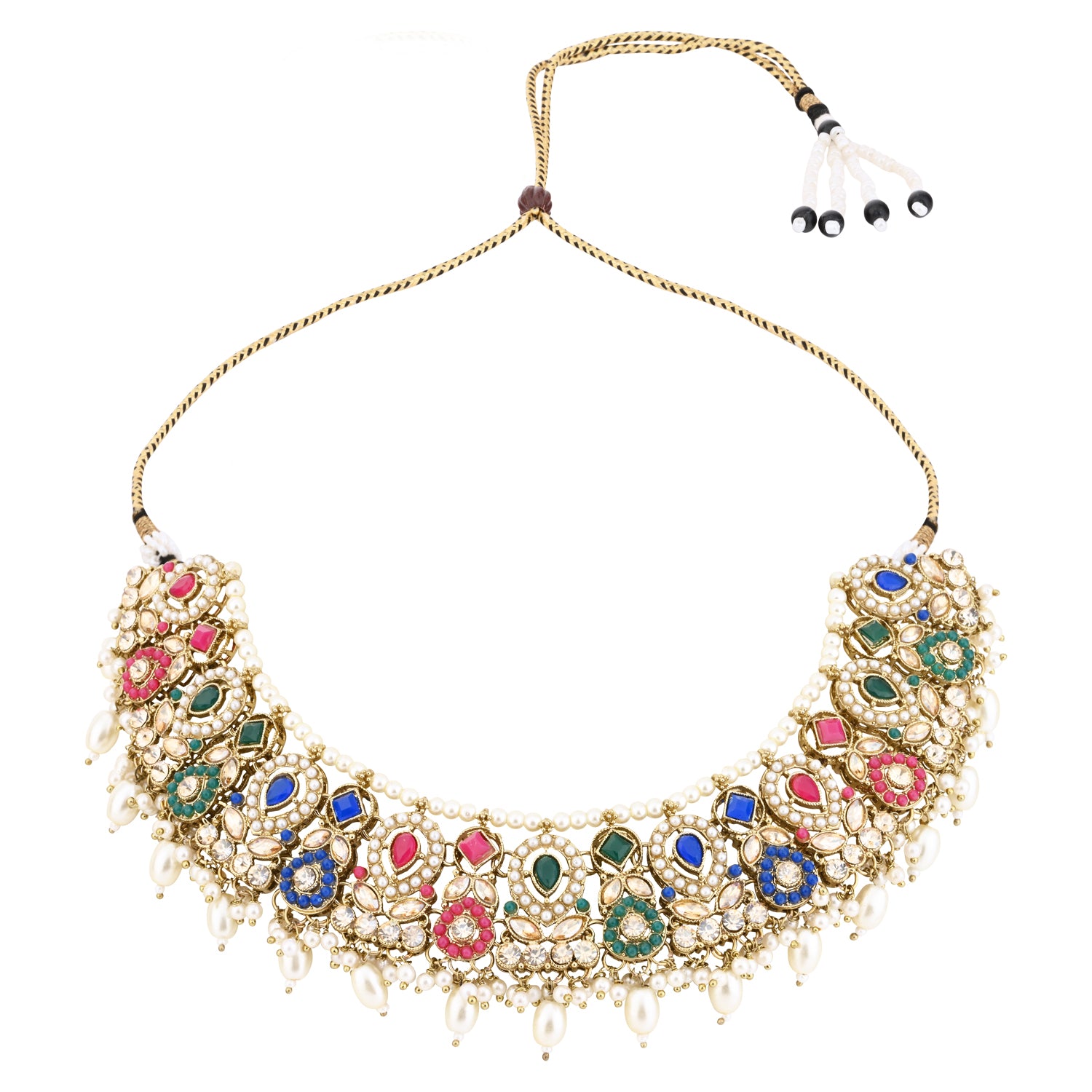 Taanya - Multicolor Kundan Necklace Set
