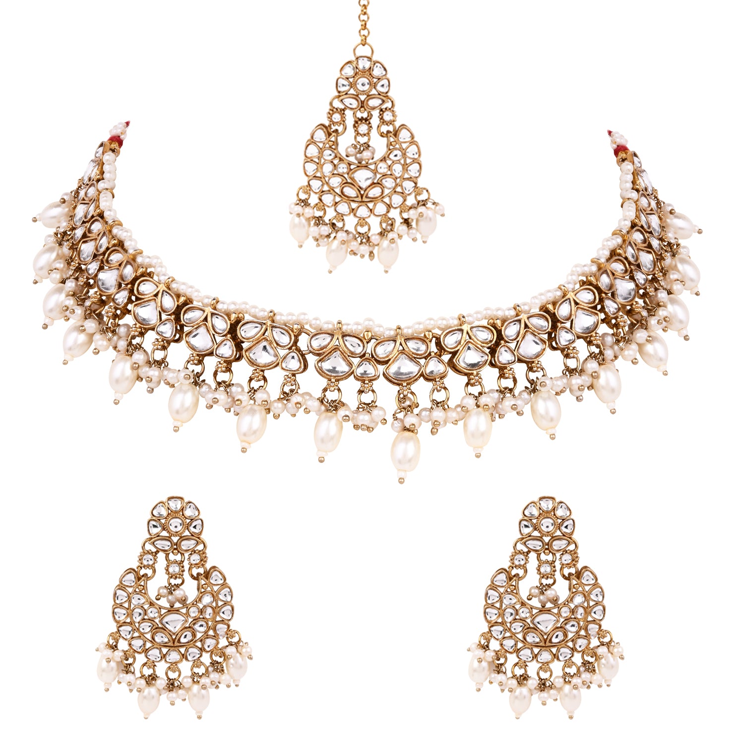 Ayati - White Kundan Necklace Set