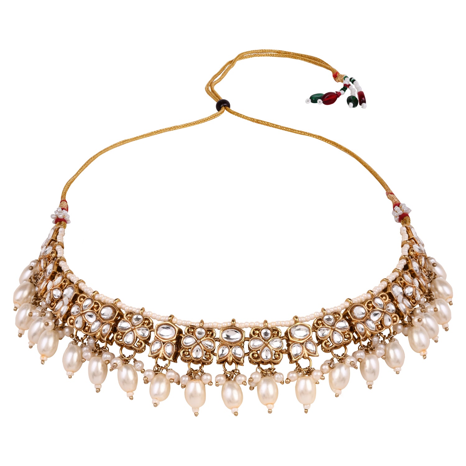Nishika -  White Kundan Necklace Set