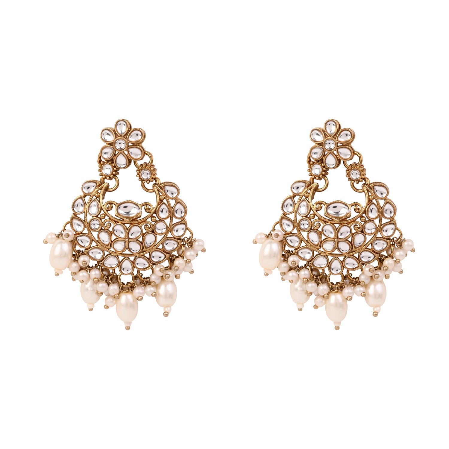 Nishika -  White Kundan Necklace Set