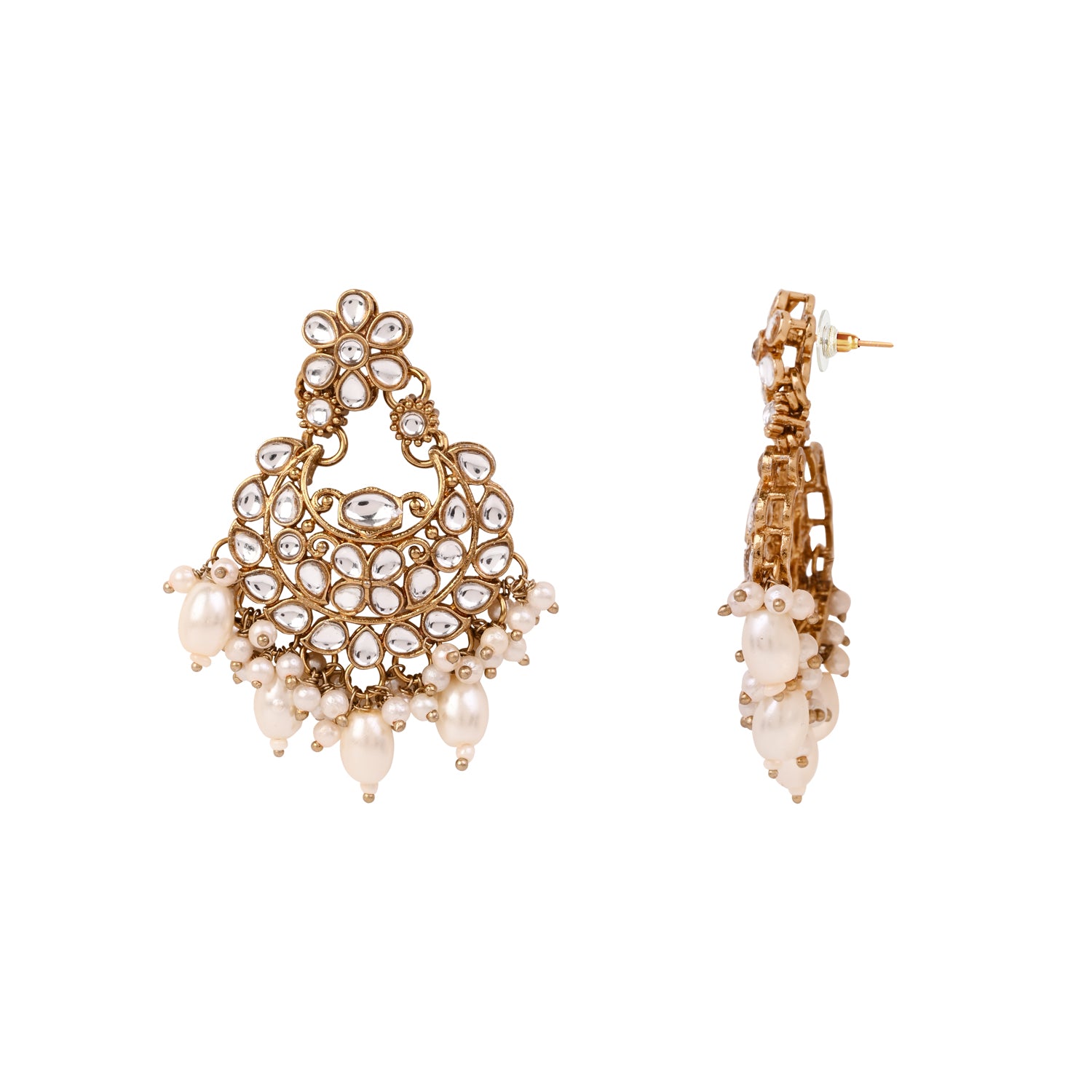 Nishika -  White Kundan Necklace Set